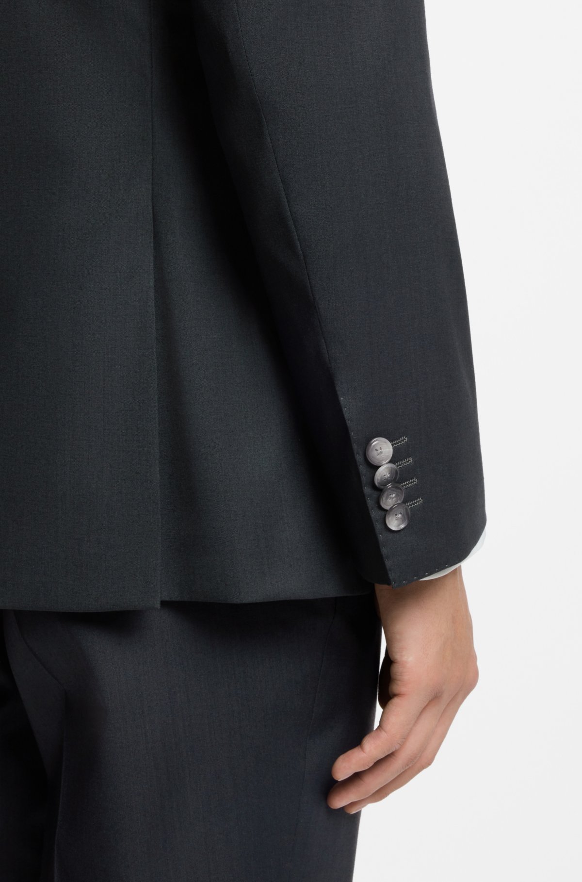 Jaqueta slim-fit em mistura de lã