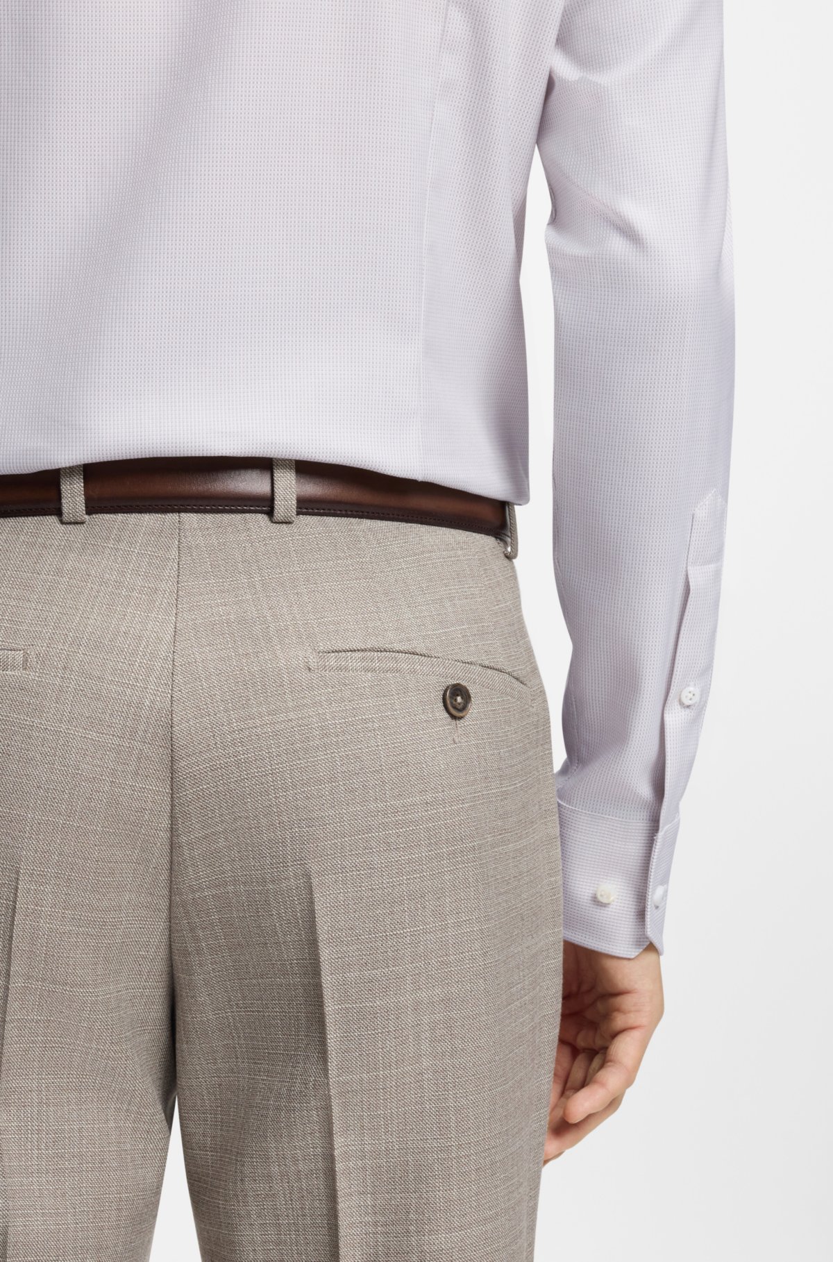 Camisa slim-fit em algodão italiano com estrutura