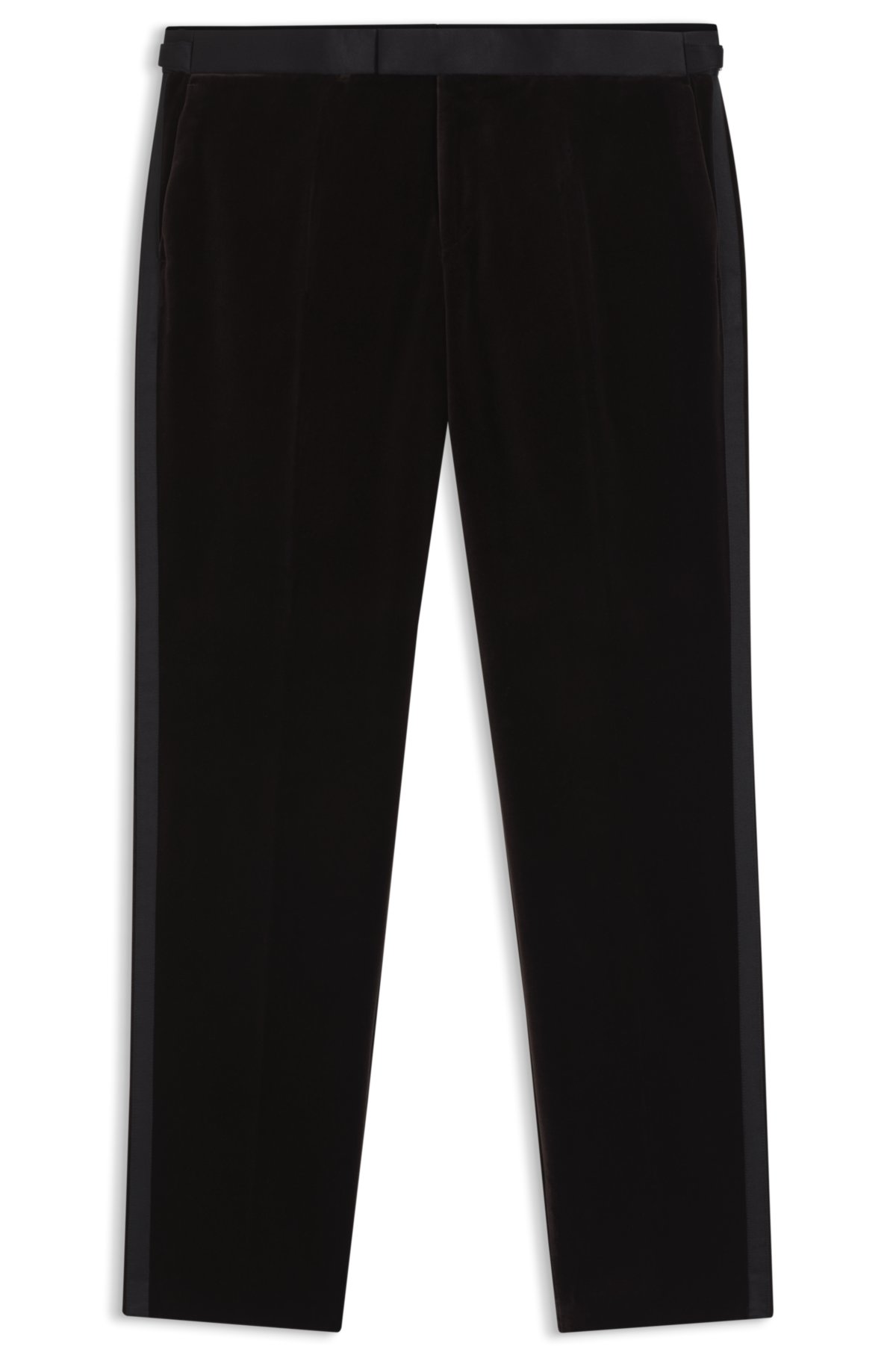 Calças de smoking slim-fit em veludo de algodão