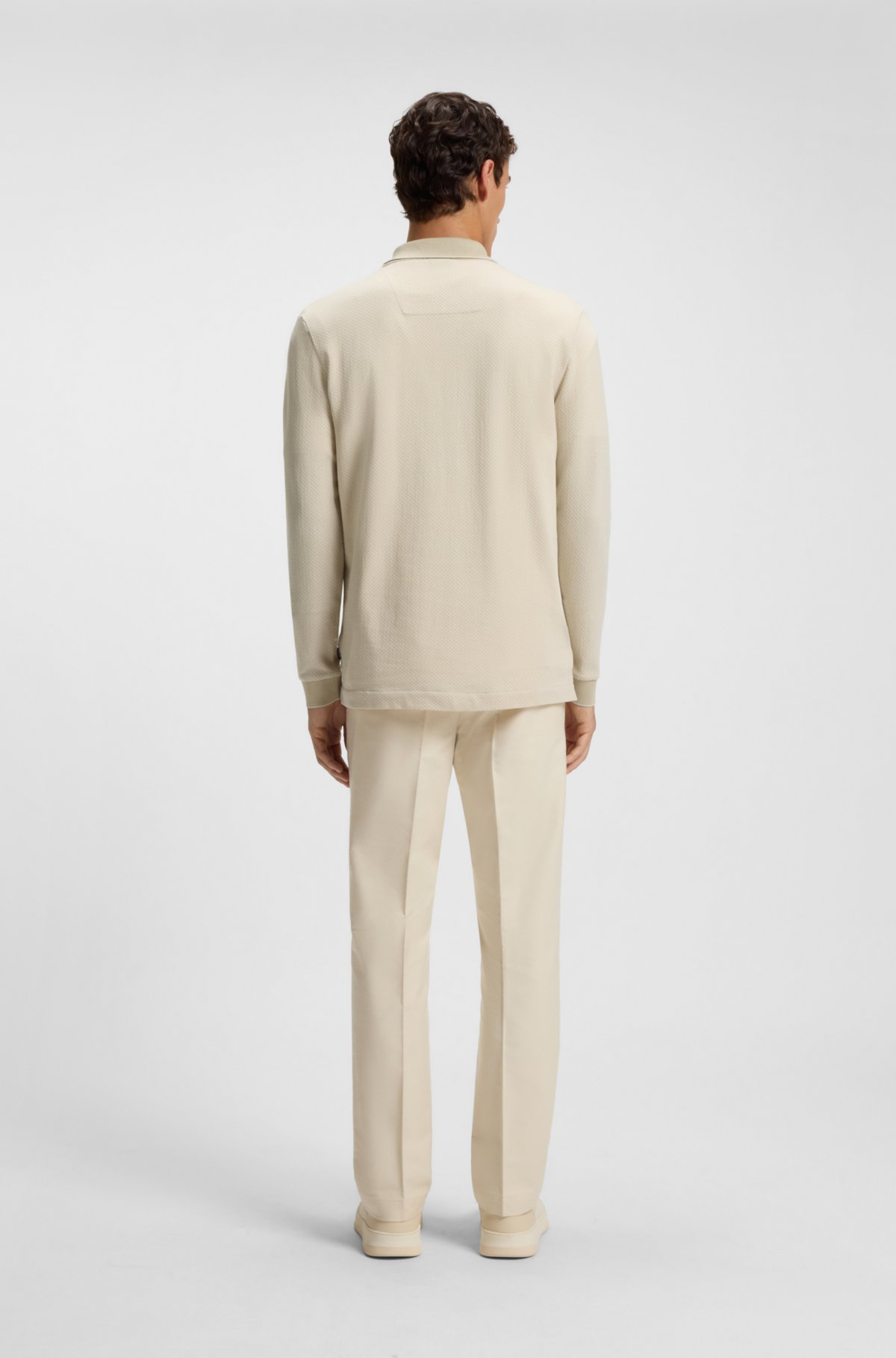 Camisa polo de algodão mercerizado com estrutura bicolor