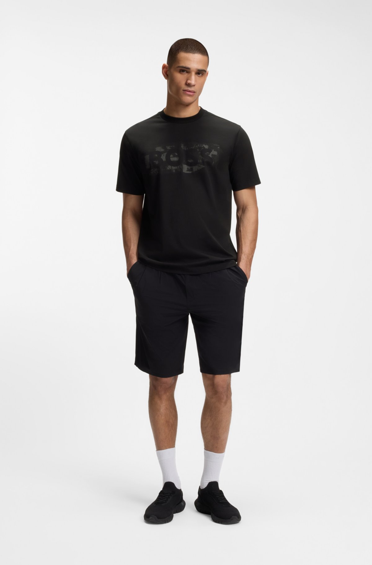 Camiseta de arte gráfica em algodão elastano