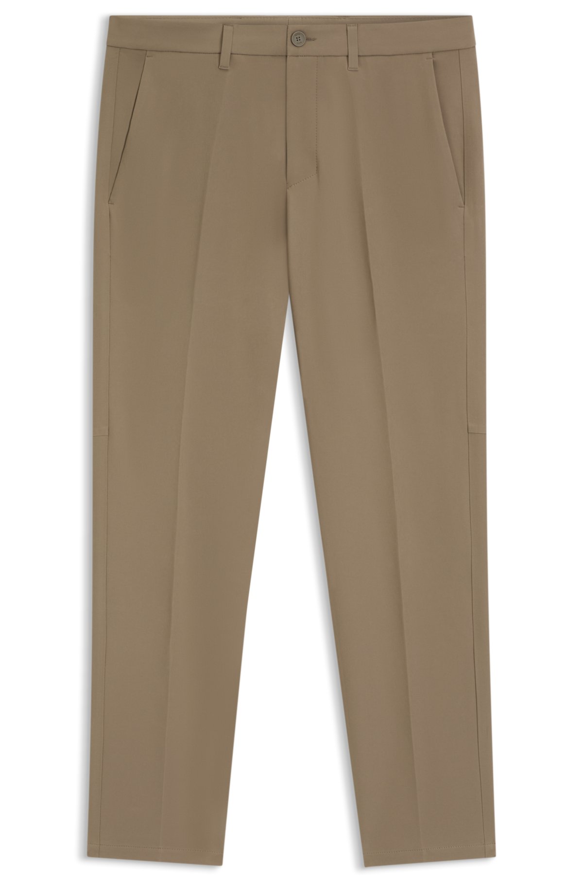 Calças slim-fit em tecido elástico repelente de água