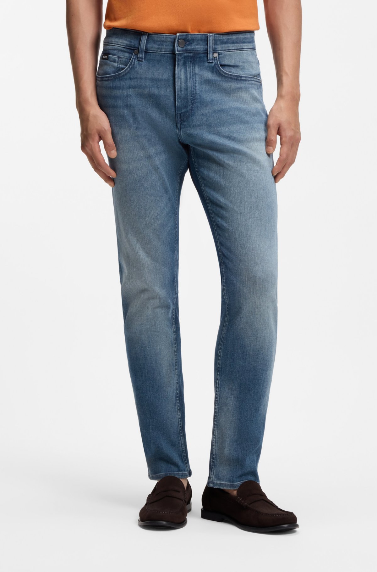 Calças jeans slim-fit Delaware em denim leve azul