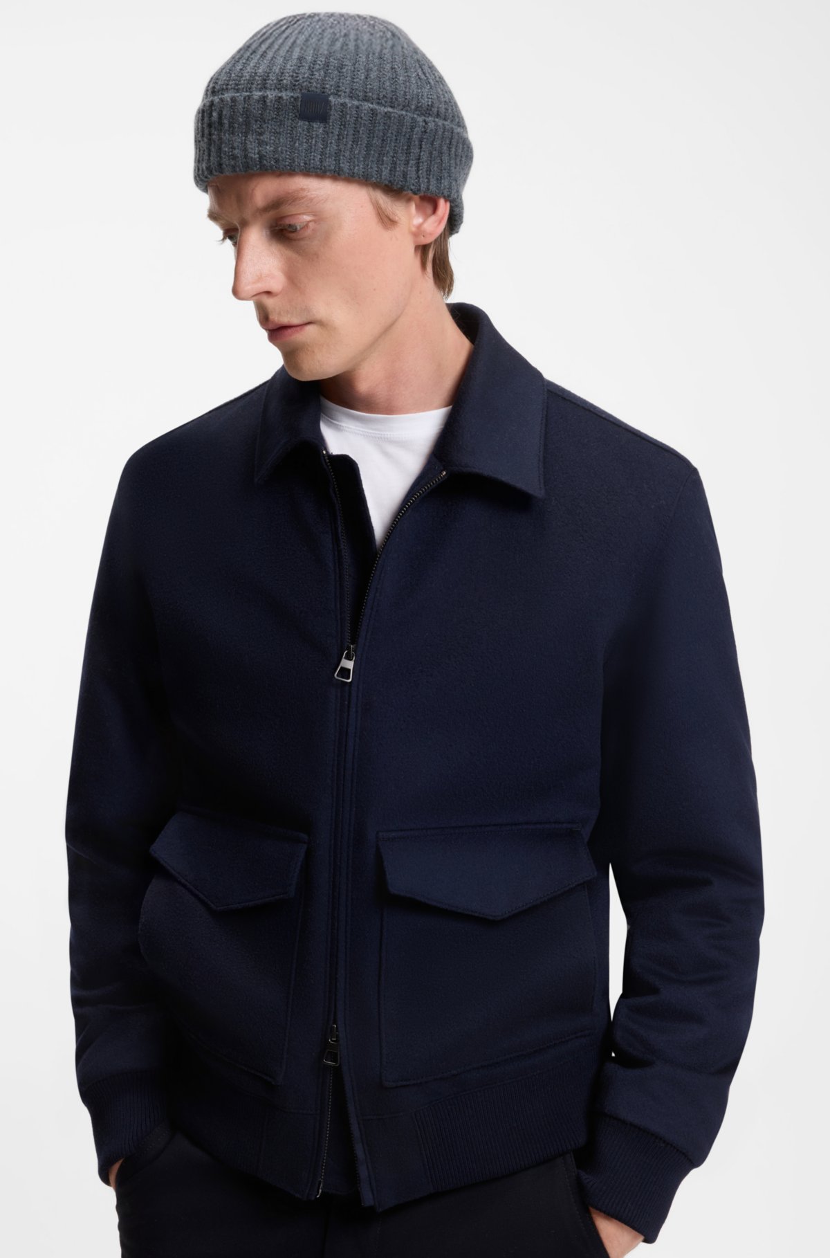 Boné BECKHAM x BOSS em lã virgem e cashmere