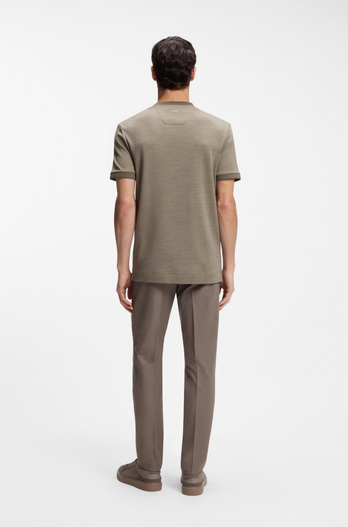 Camiseta BOSS x ASTON MARTIN em jacquard de algodão e lã