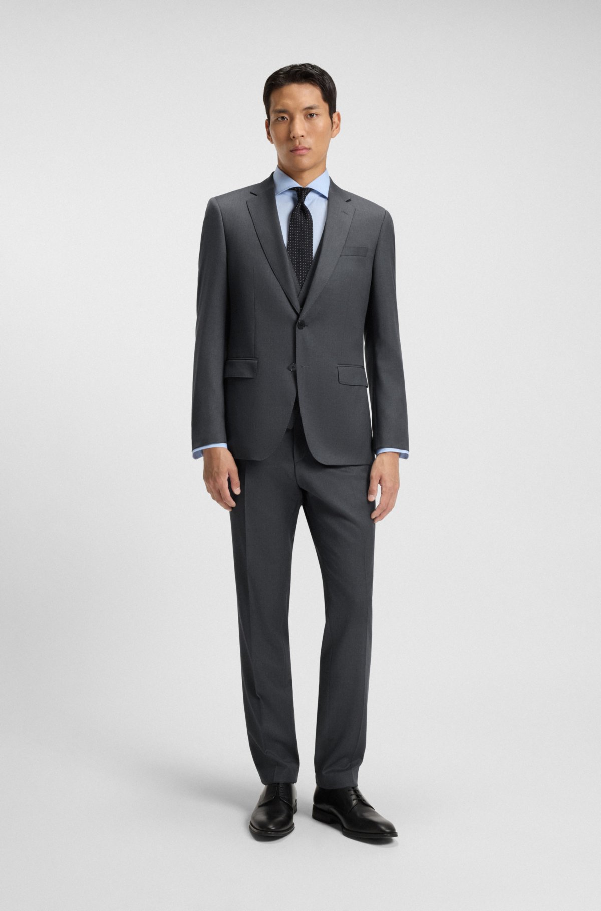 Colete slim-fit em tecido de lã virgem