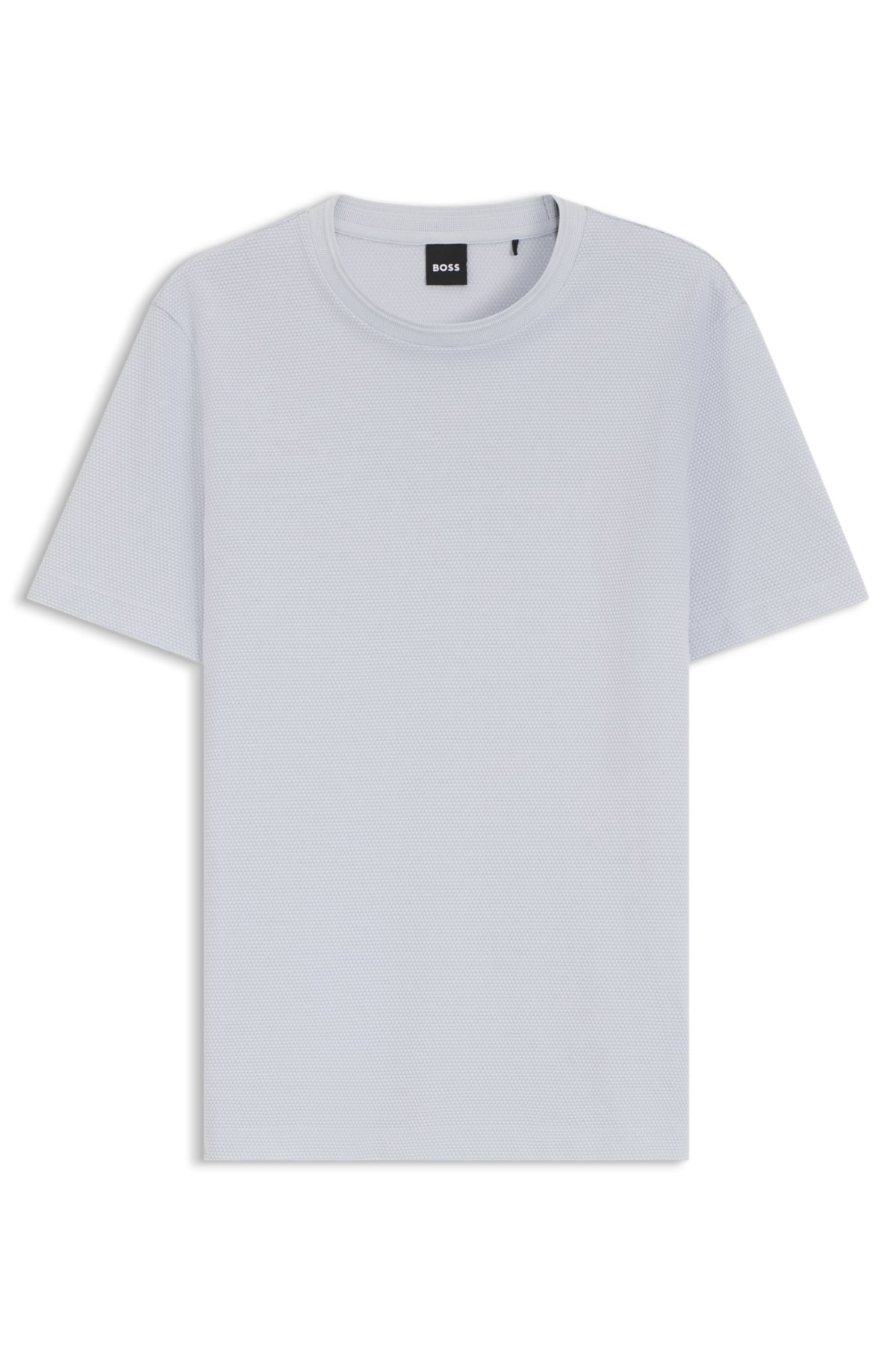 Camiseta de malha com estrutura em bolhas em mistura de algodão