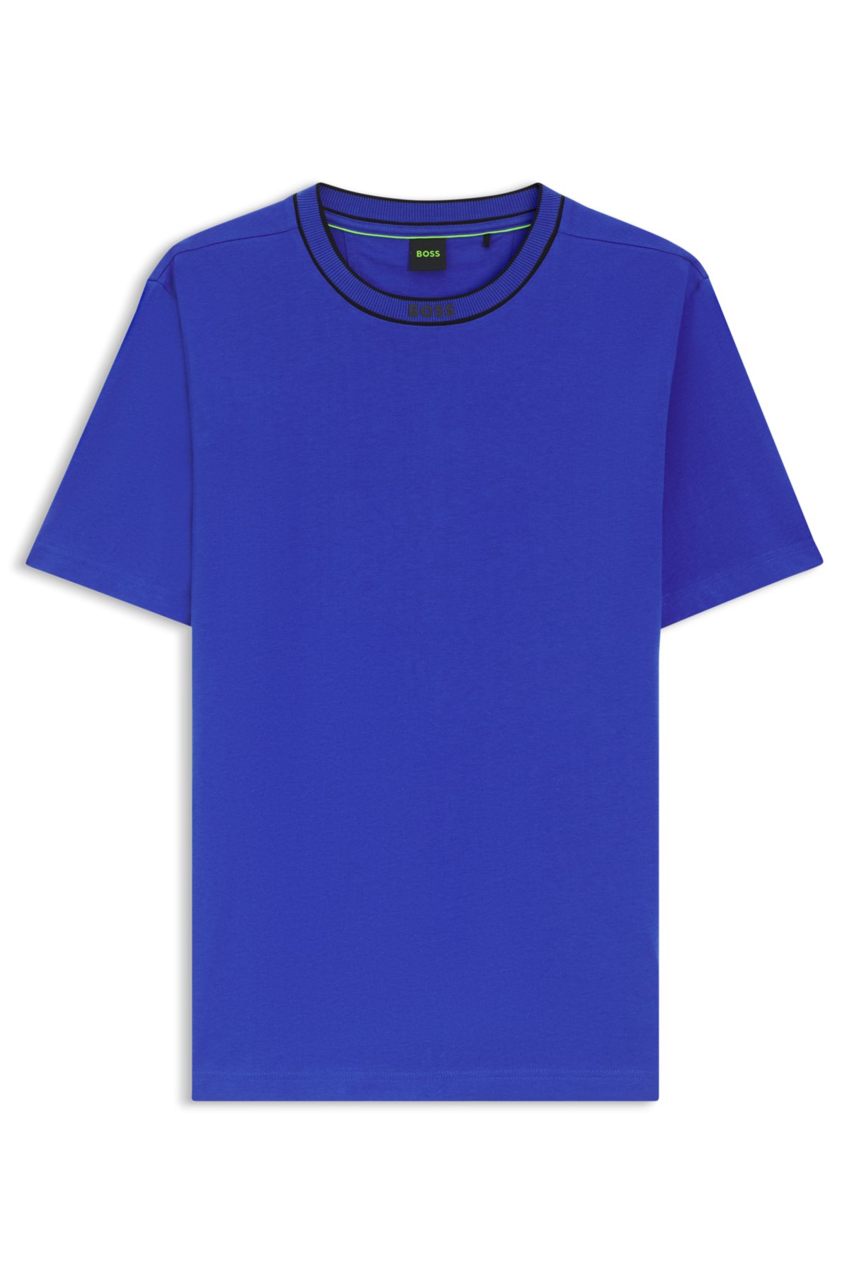 Camiseta de algodão com logotipo gola careca