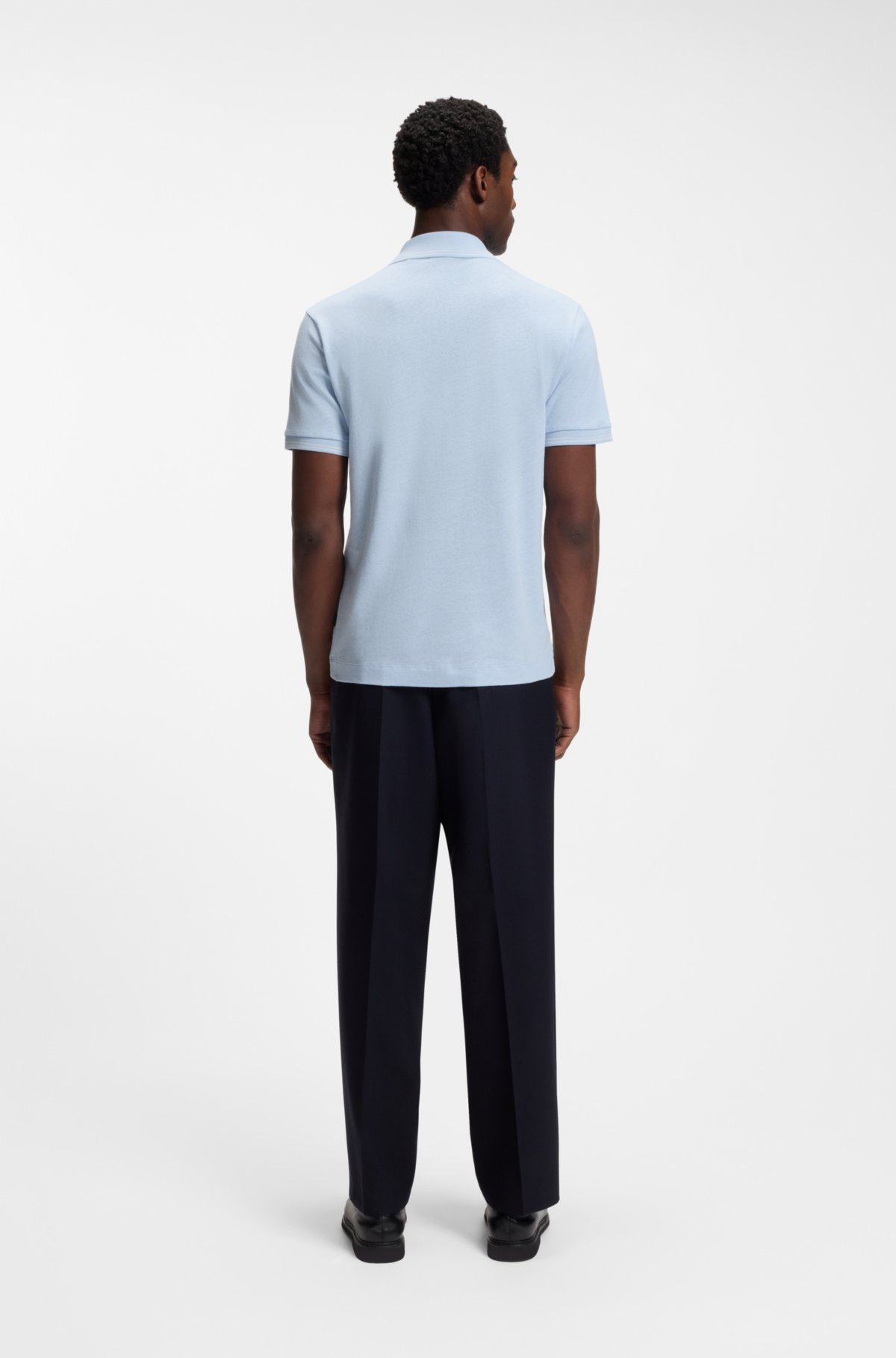 Camisola polo Johnny em algodão e linho