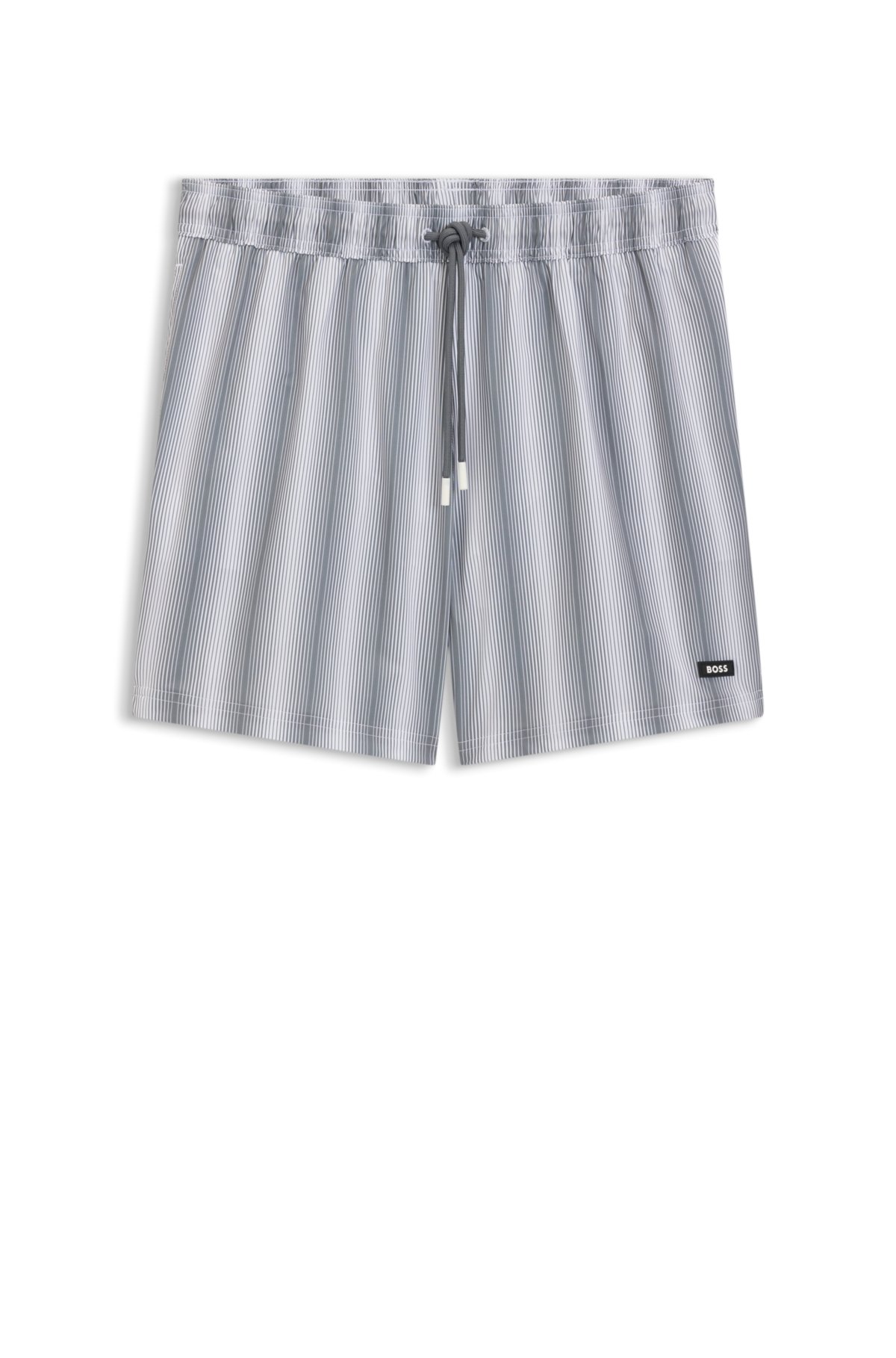 Bermudas de banho com logo-badge e listras