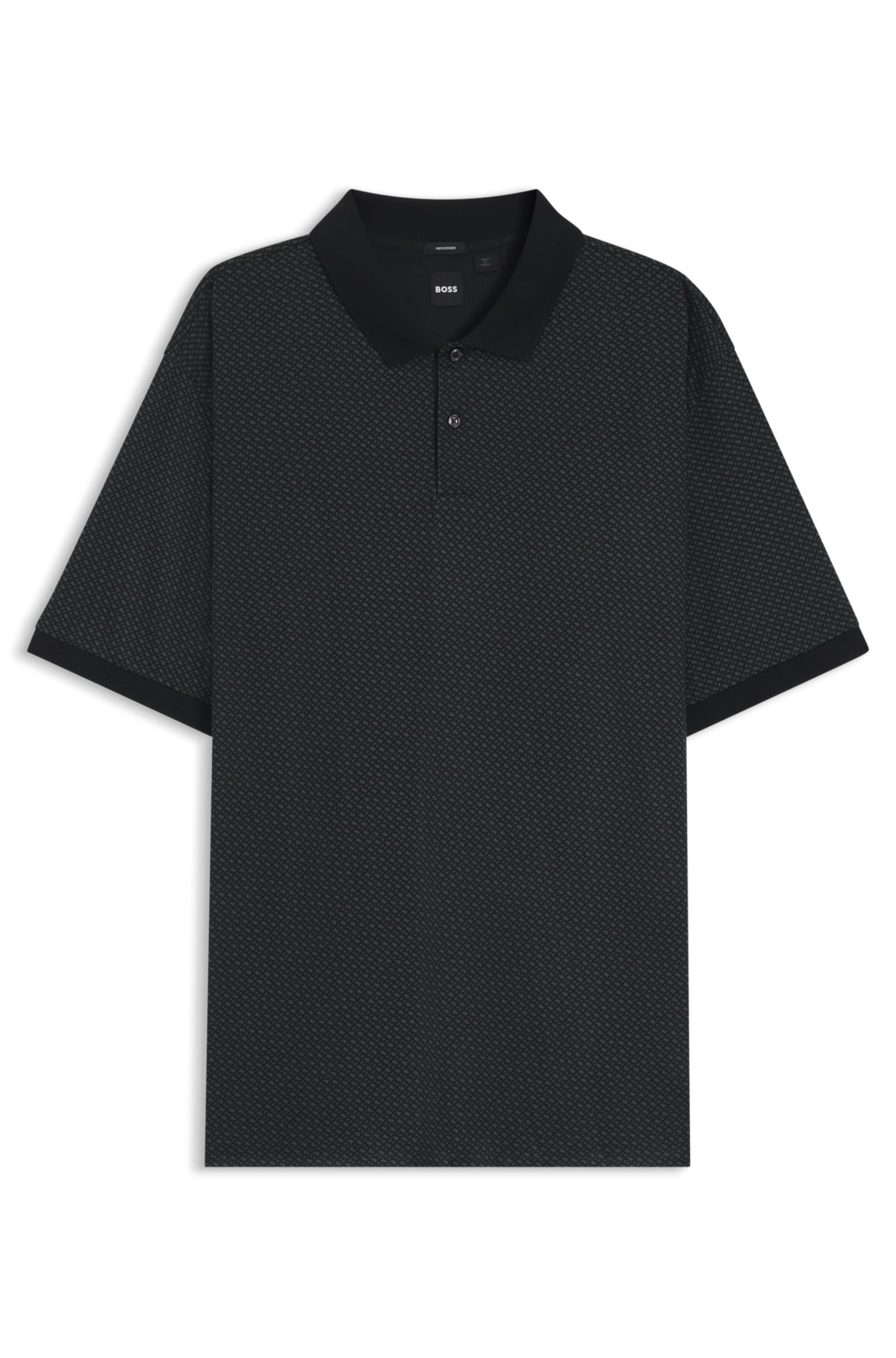 Camisa polo de algodão mercerizado com monogramas estampados