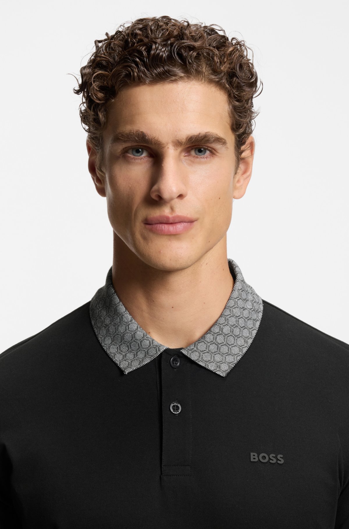 Camisa polo Paddy em piqué de algodão elástico