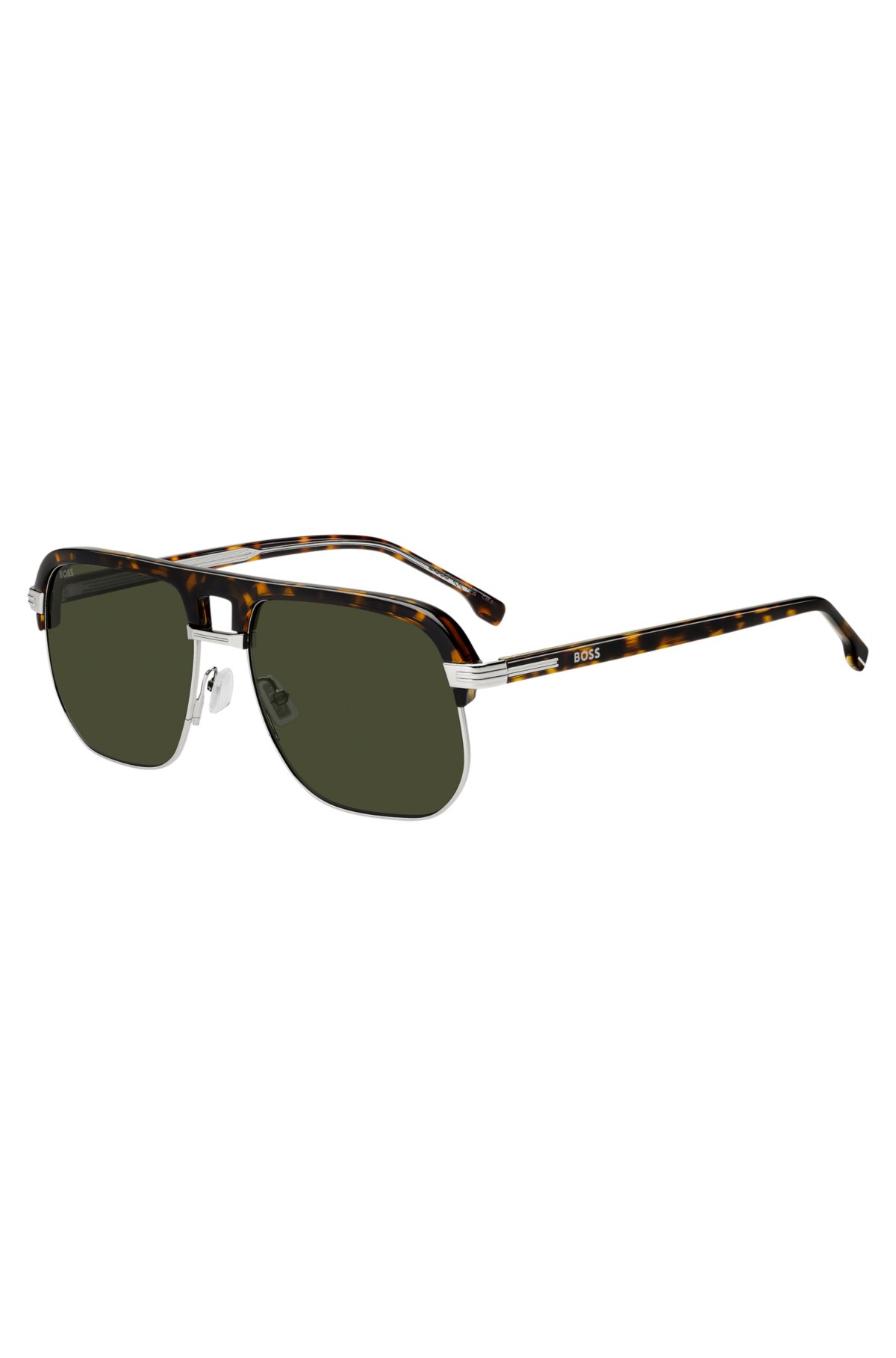 Óculos de sol Havana-acetato com design ousado da ponte