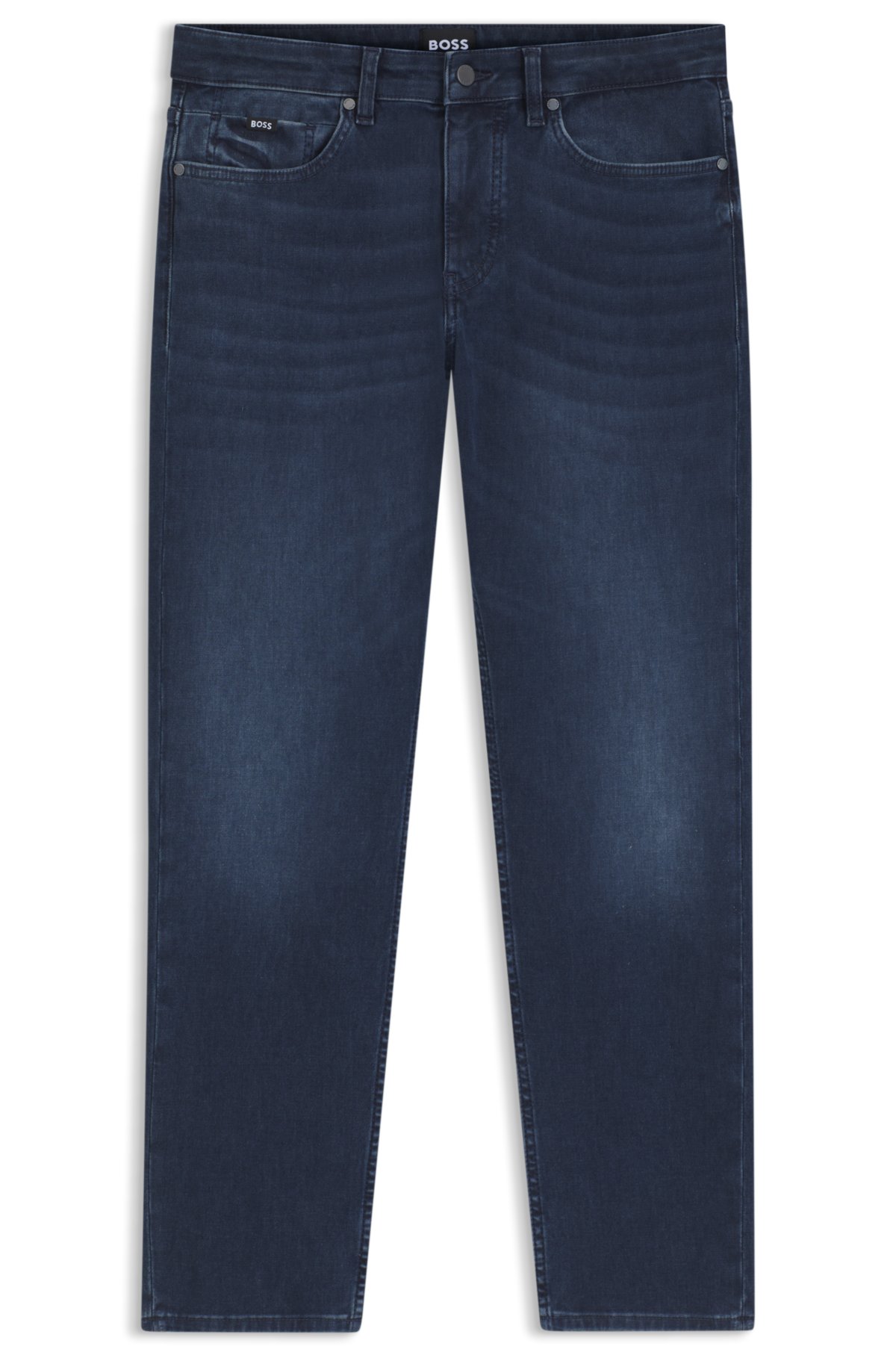 Calças jeans slim-fit azul Delaware em denim tricotado