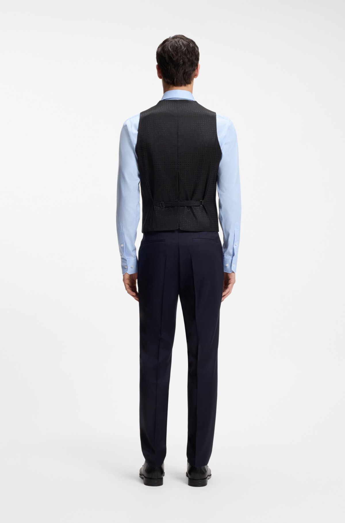 Colete slim-fit em tecido de lã virgem