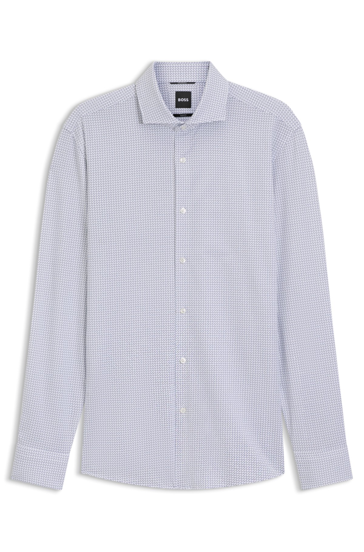 Camisa slim-fit estampada em malha de desempenho com elastano