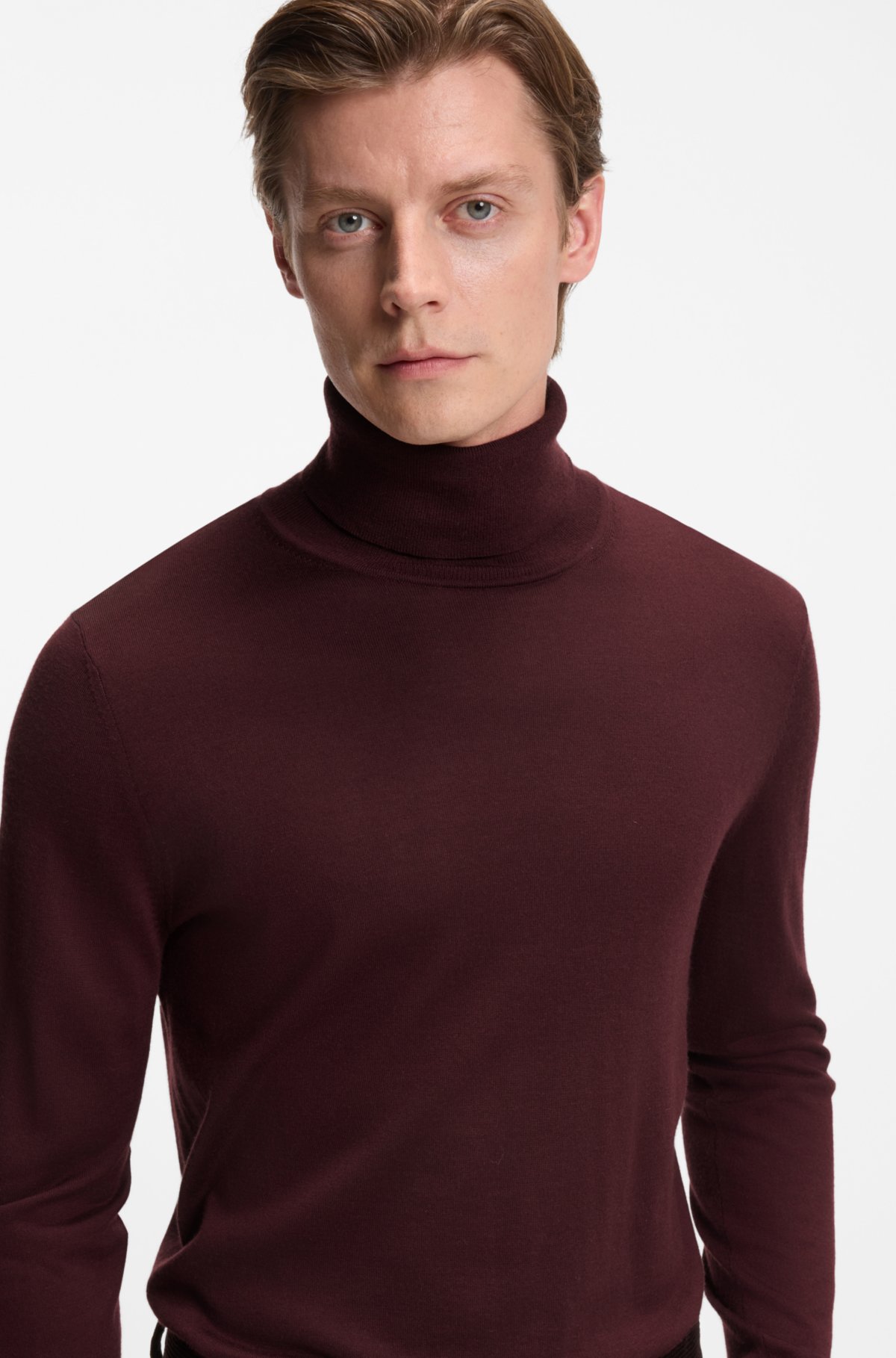 Pulôver BECKHAM x BOSS com gola rollneck em cashmere