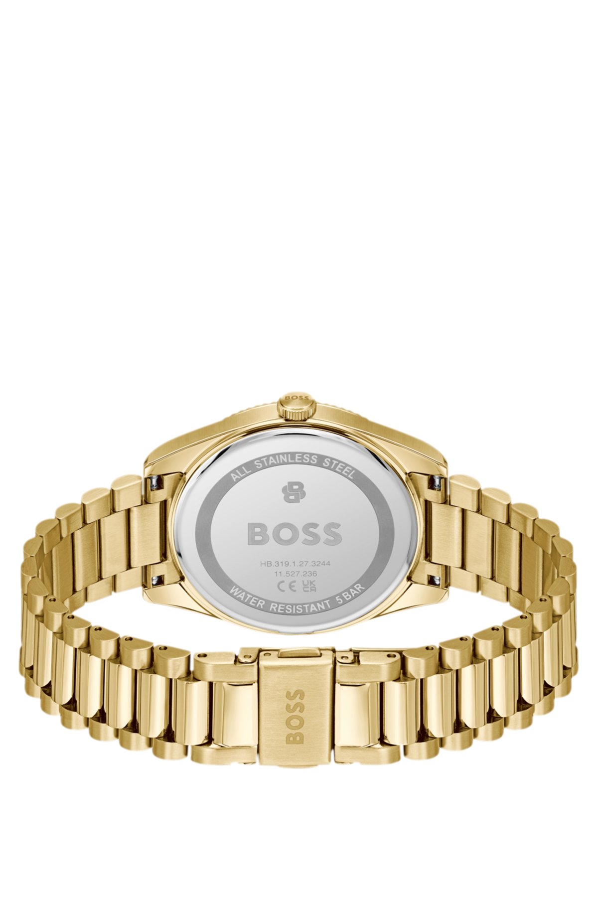 Relógio dourado Cheswick com bisel entalhado