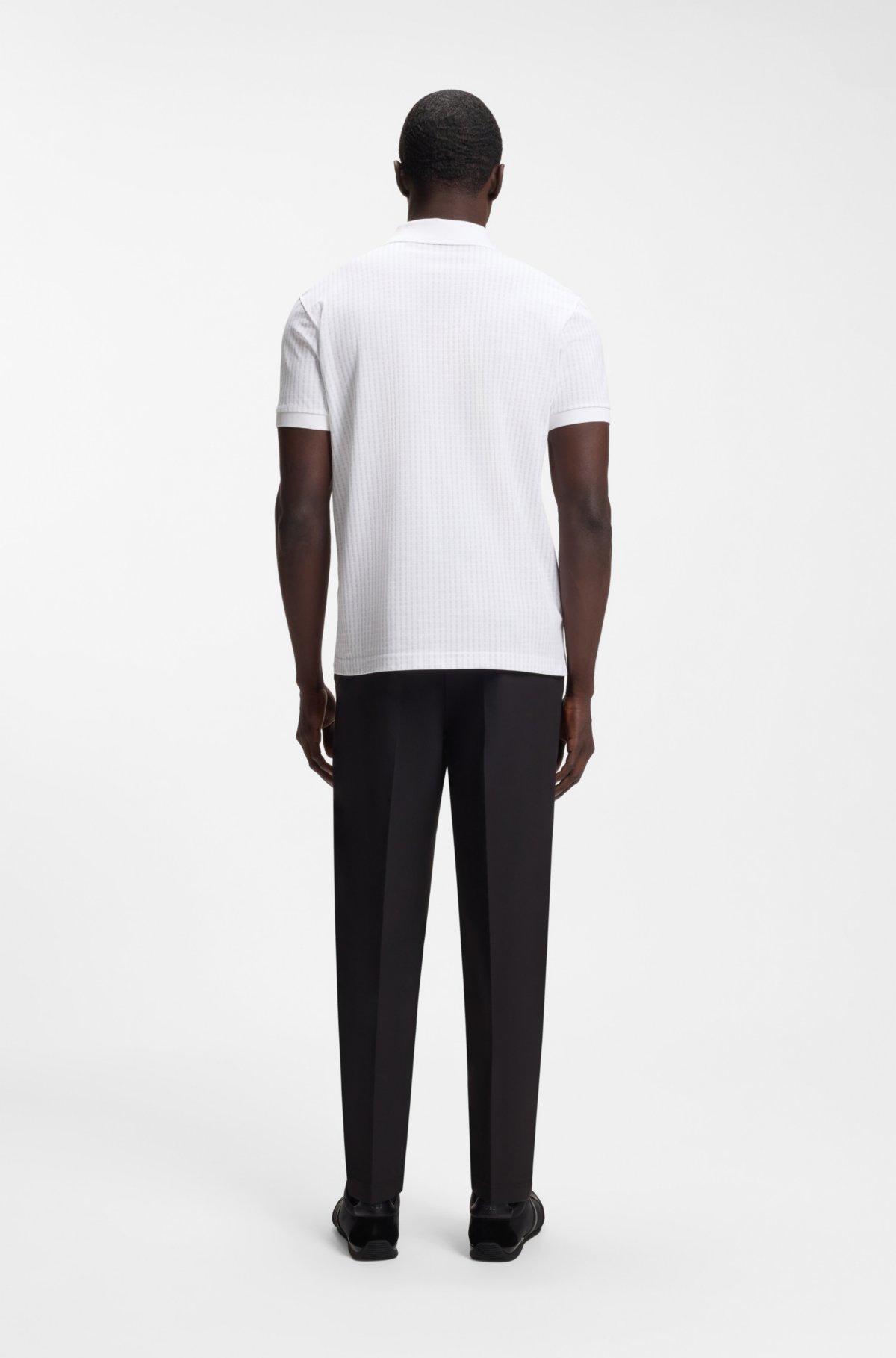 Camiseta masculina de piqué de algodão com estampa all-over