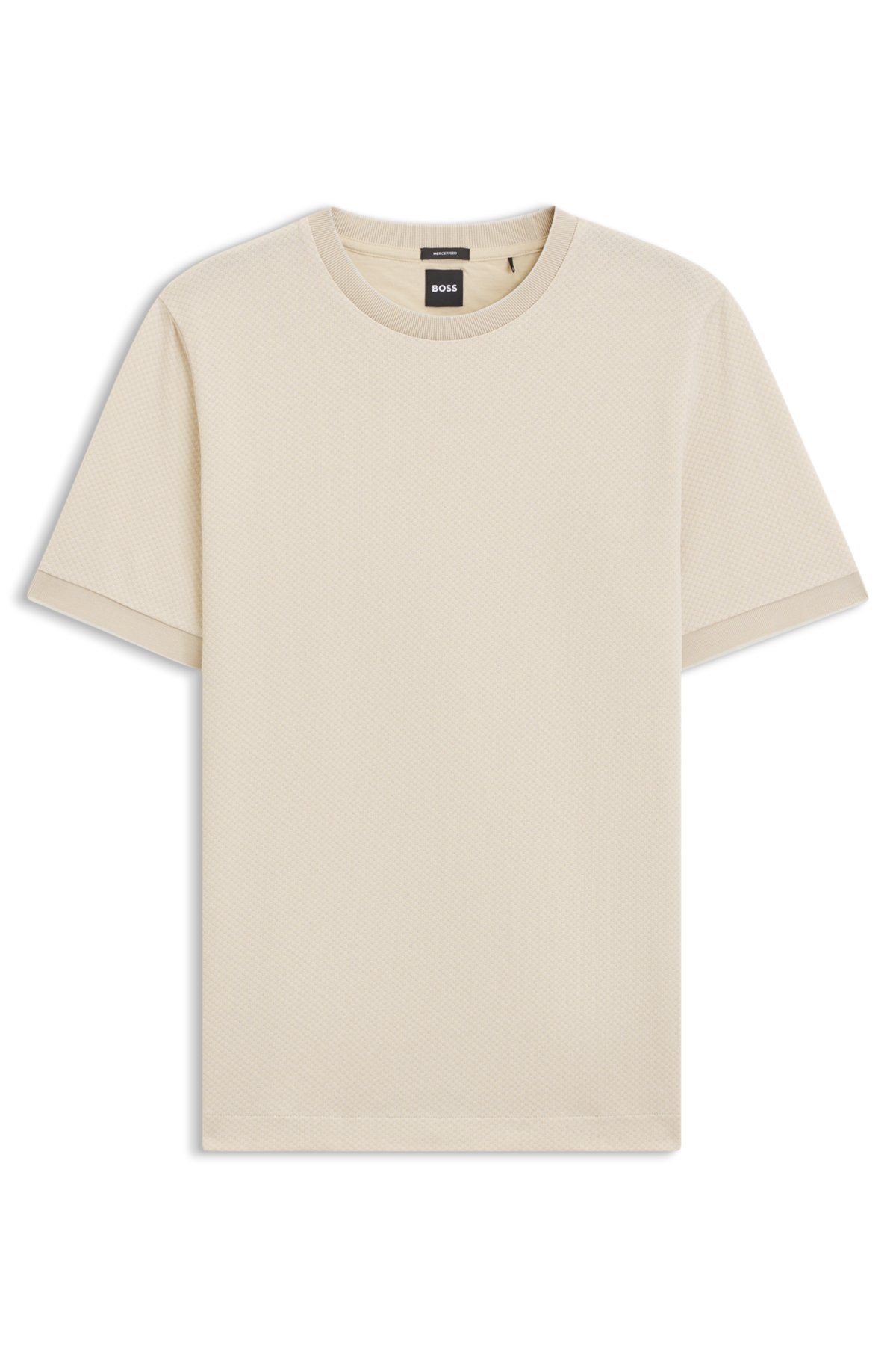 Camiseta de algodão mercerizado com estrutura bicolor