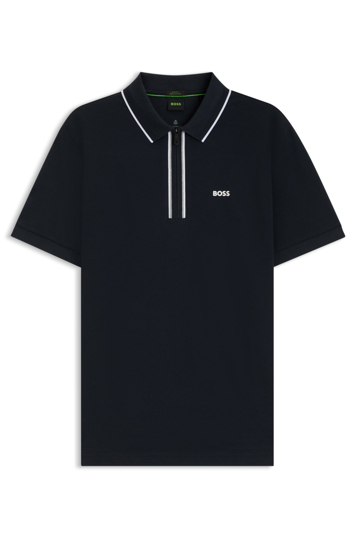 Camisa polo de secagem rápida em algodão elastano