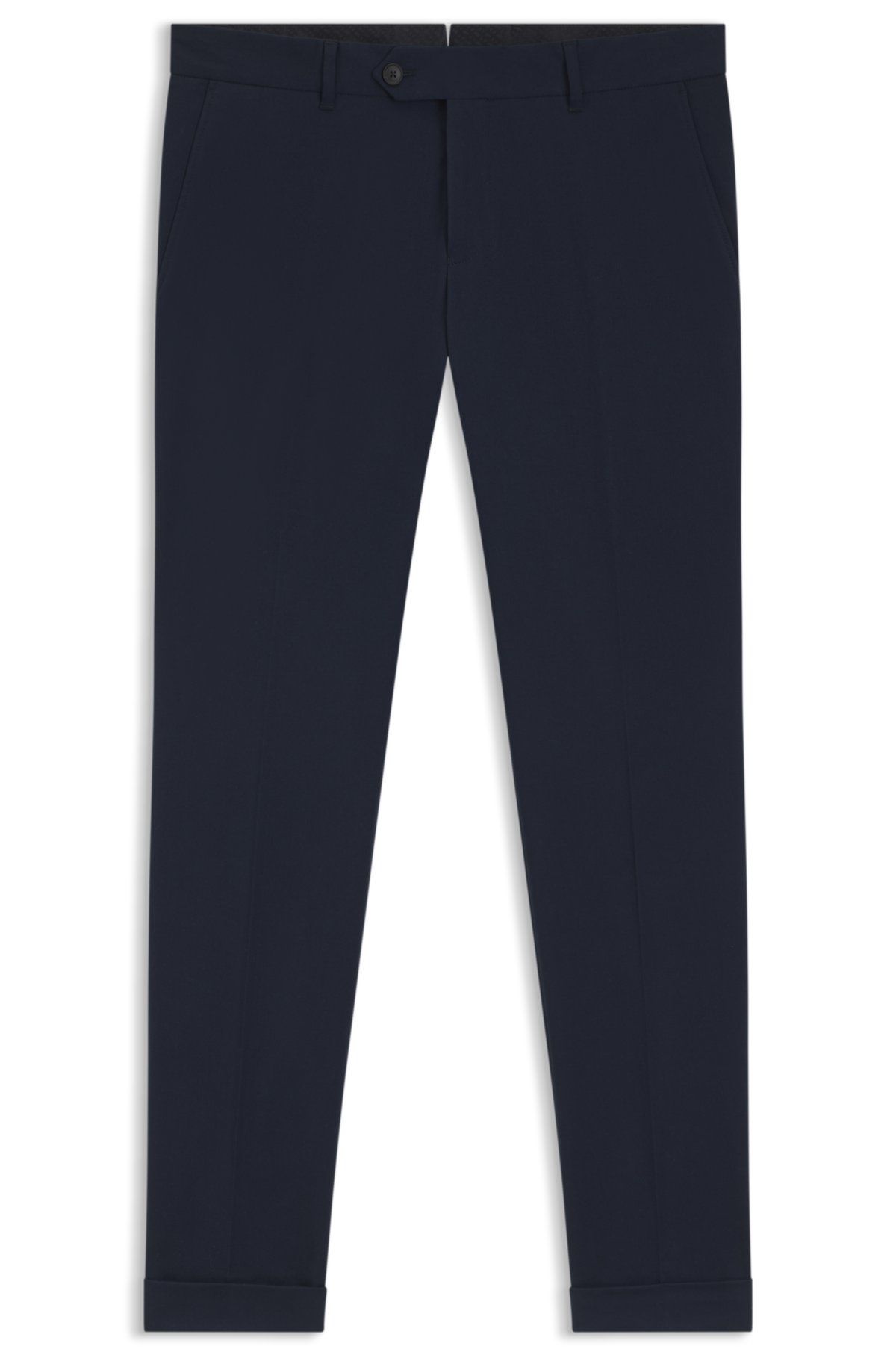 Calças slim-fit laváveis em algodão elástico