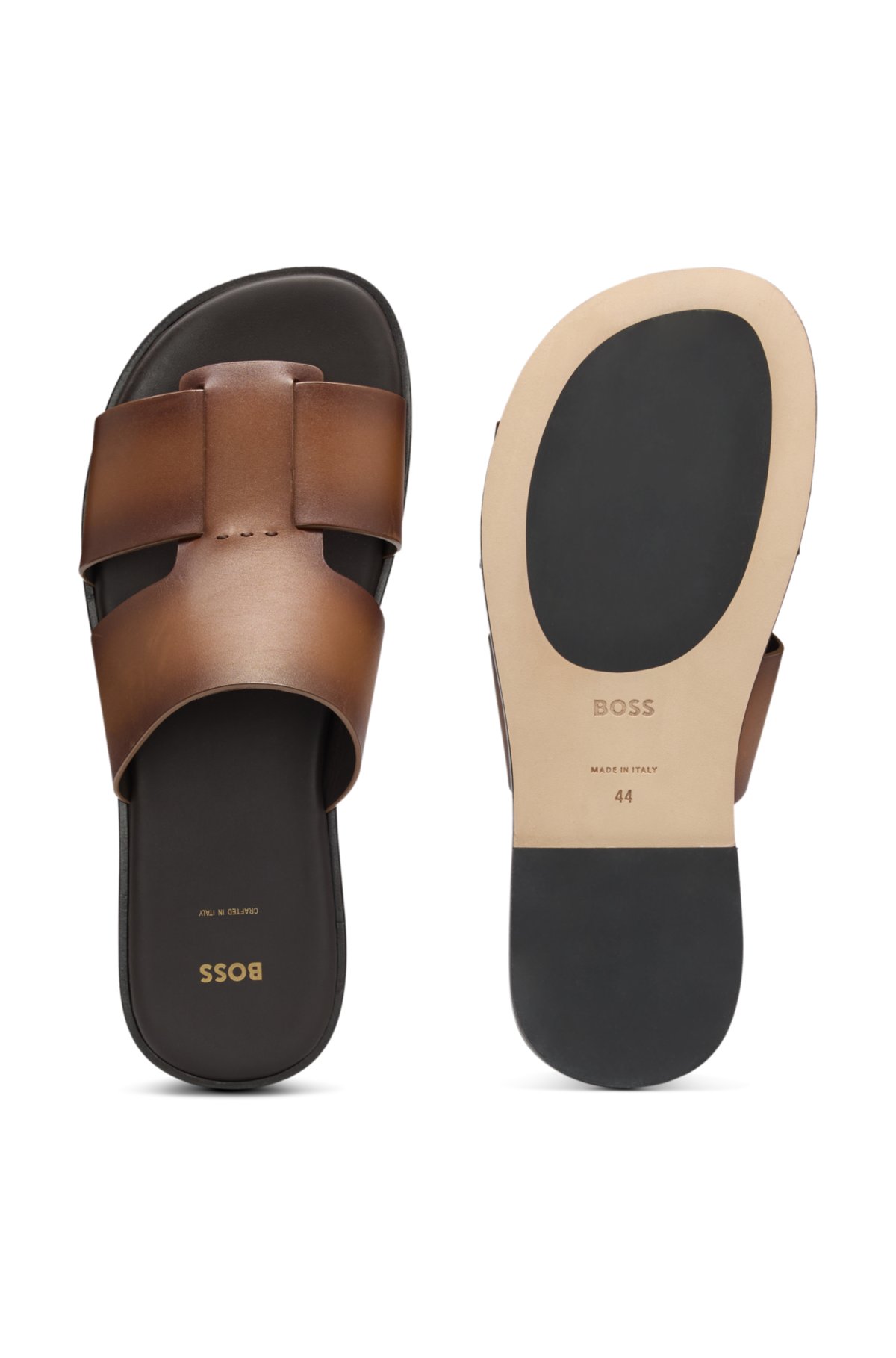 Chinelas de couro feitas na Itália