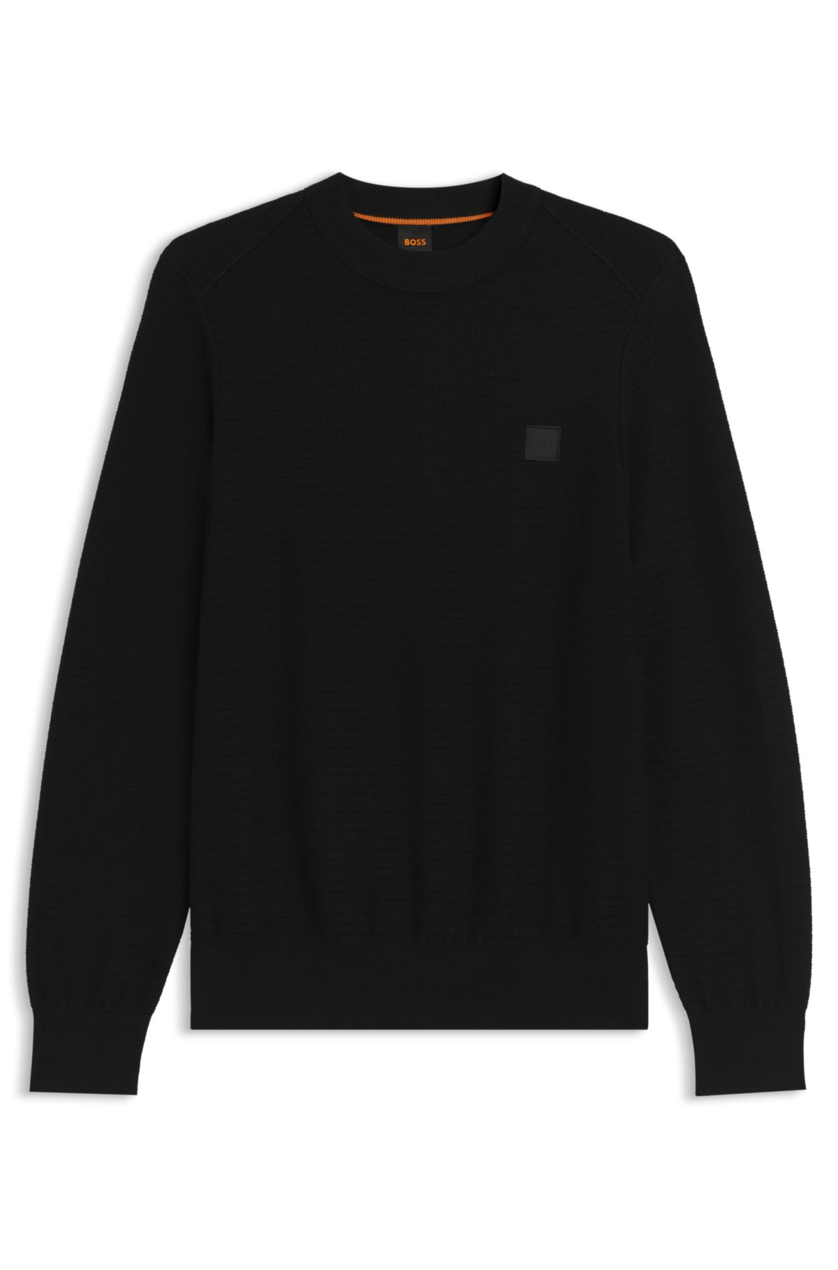 Suéter de algodão e cashmere com patch de logotipo
