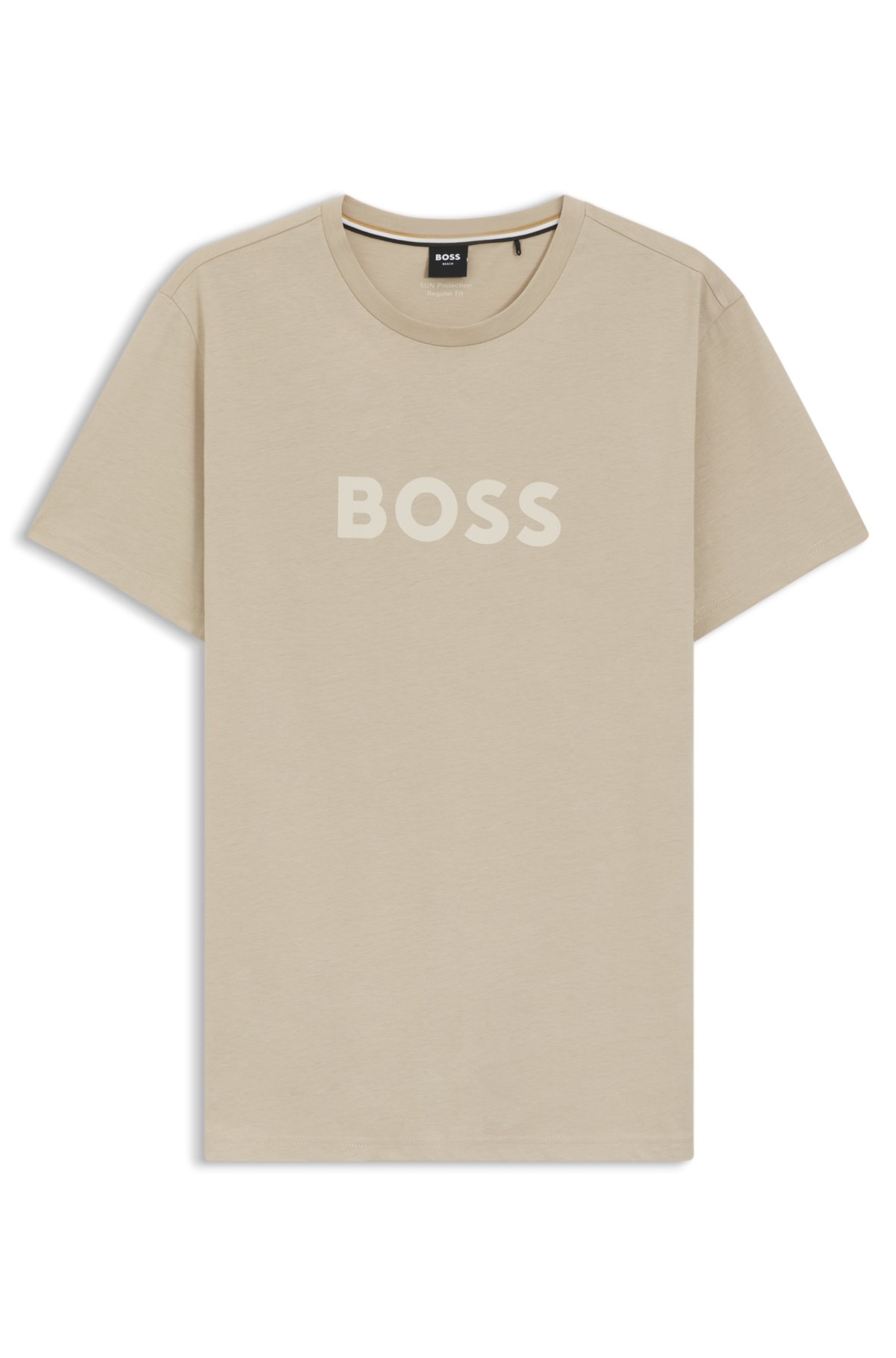 Camiseta de malha de algodão com estampa de logotipo