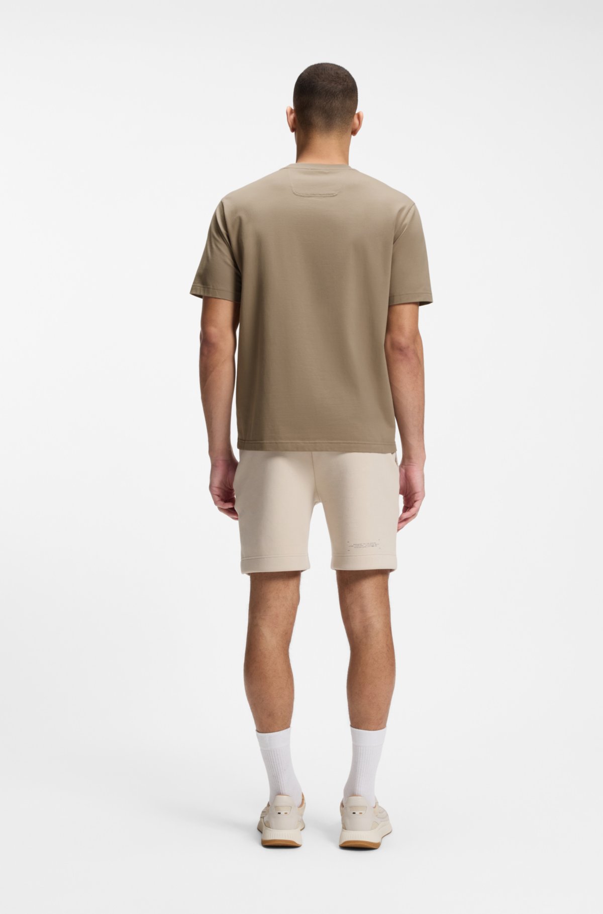 Camiseta de arte gráfica em algodão elástico