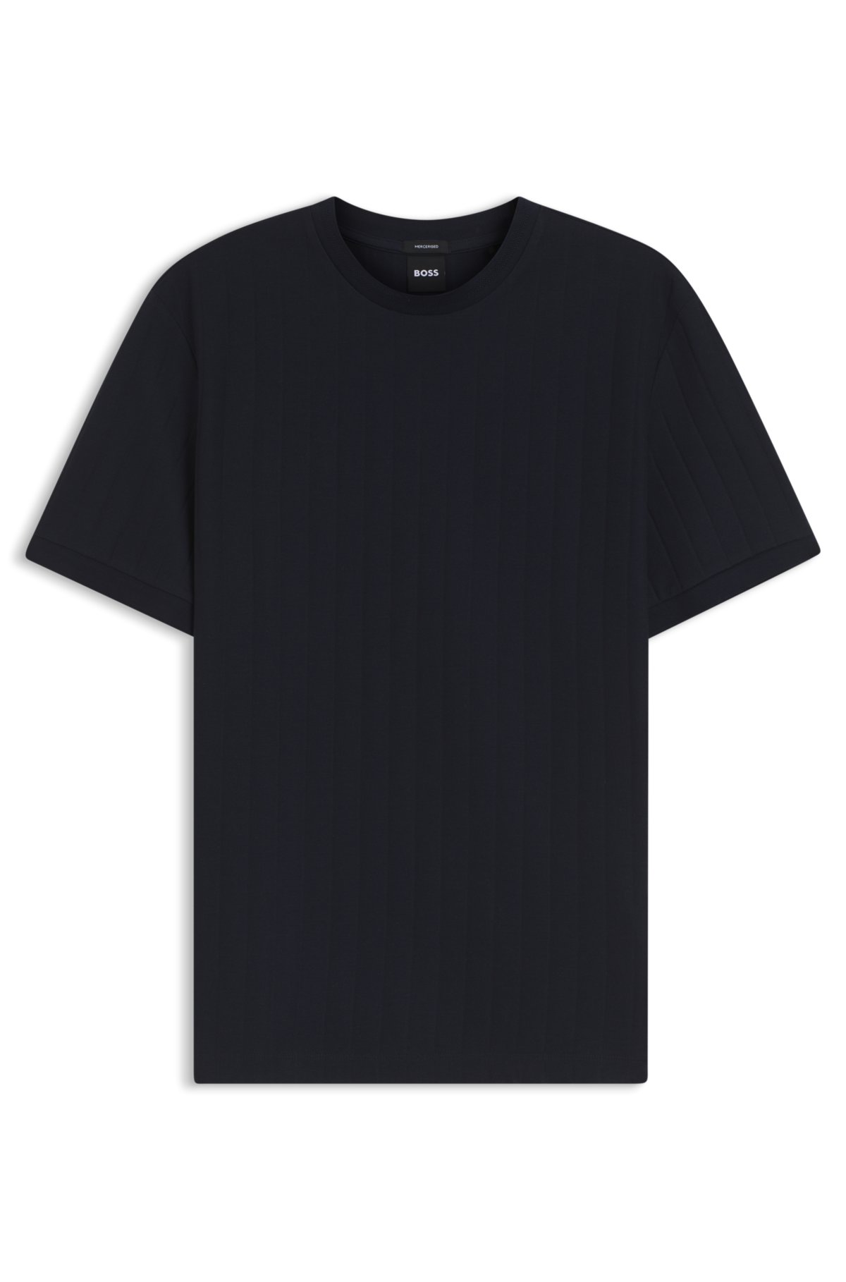 Camiseta com listras verticais em algodão mercerizado