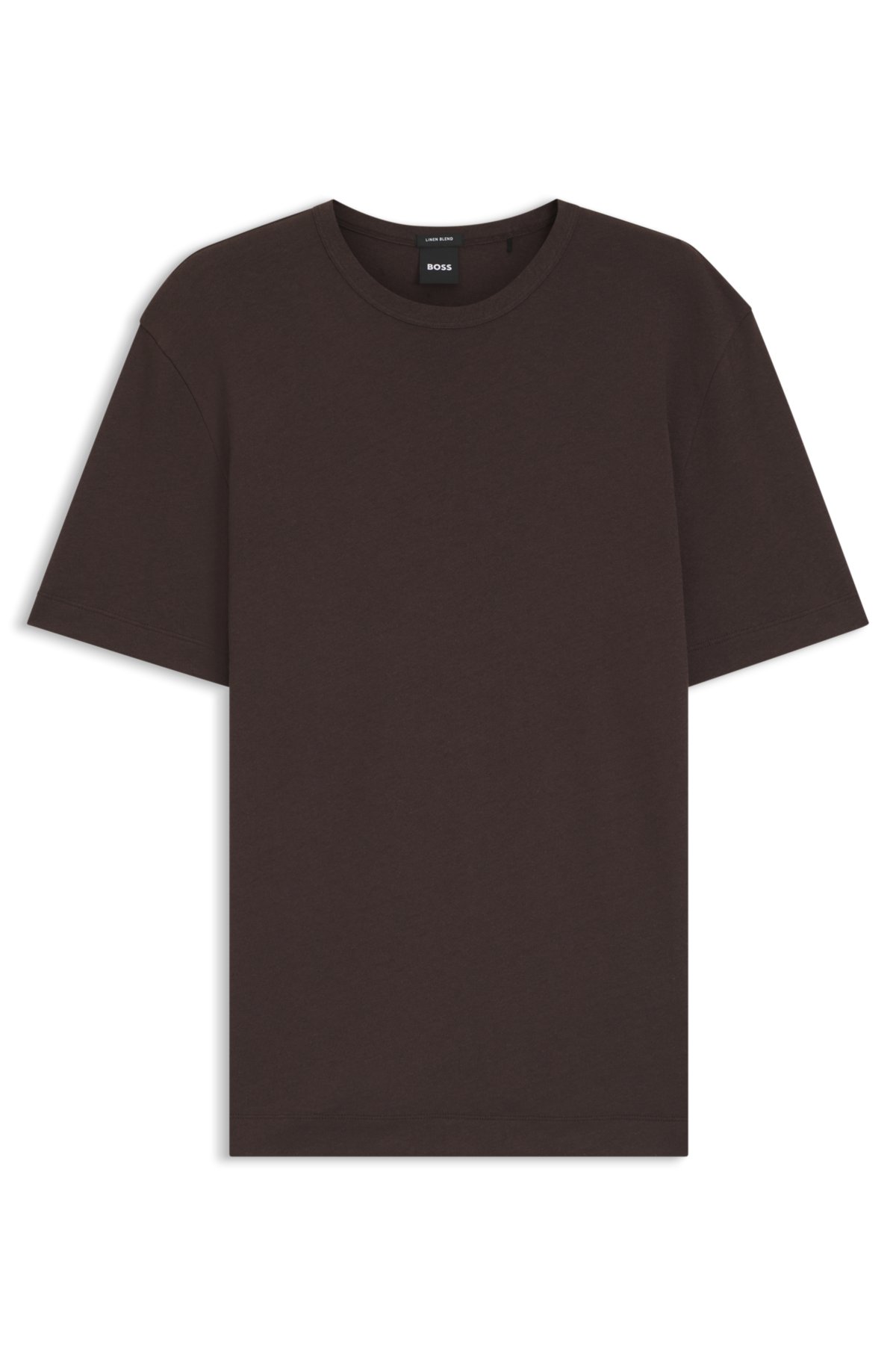 Camiseta de algodão e linho com corte regular