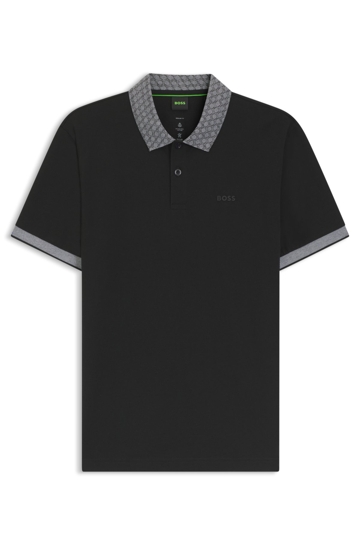 Camisa polo Paddy em piqué de algodão elástico