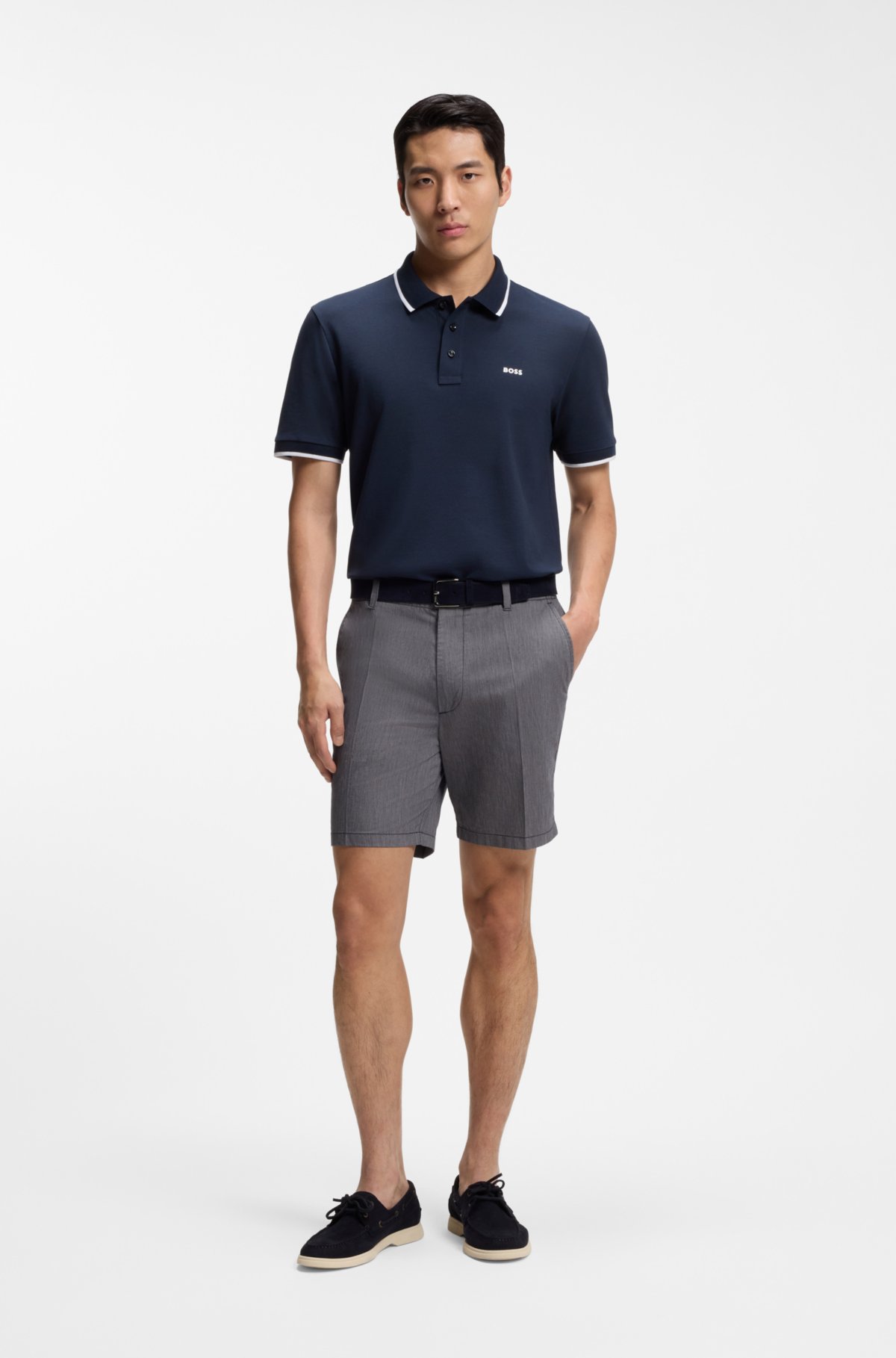Bermudas de algodão elastano com corte moderno