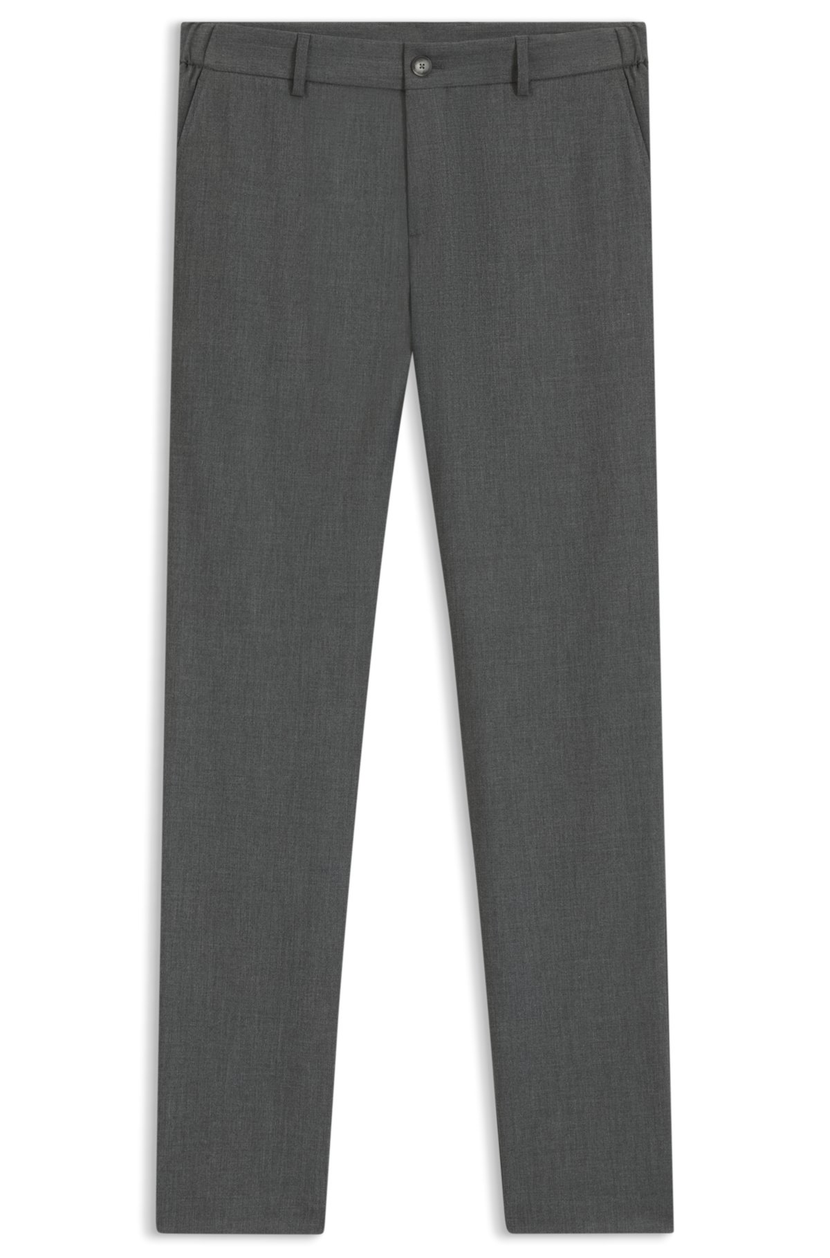 Calças slim-fit em tecido elástico com microestampa