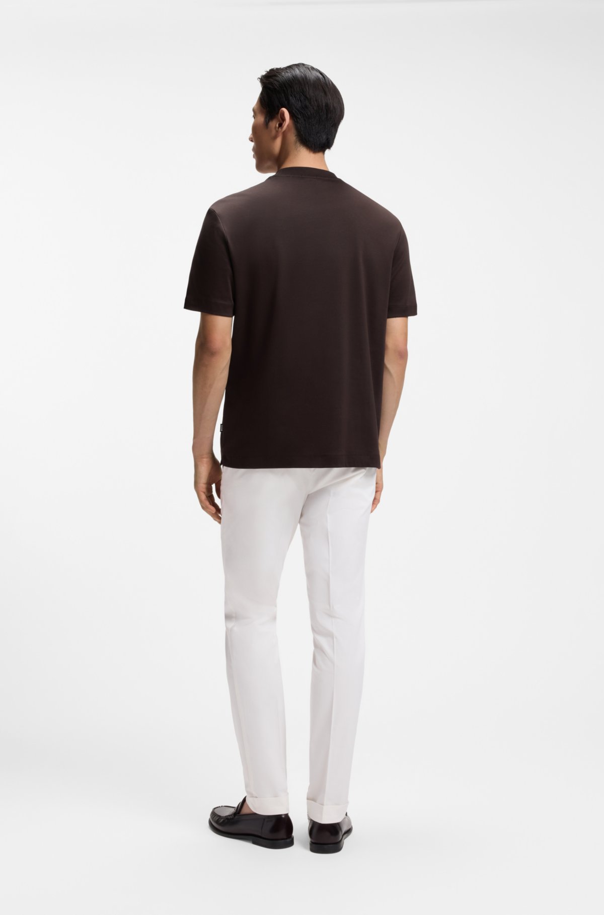 Camiseta de algodão mercerizado com monograma Double B