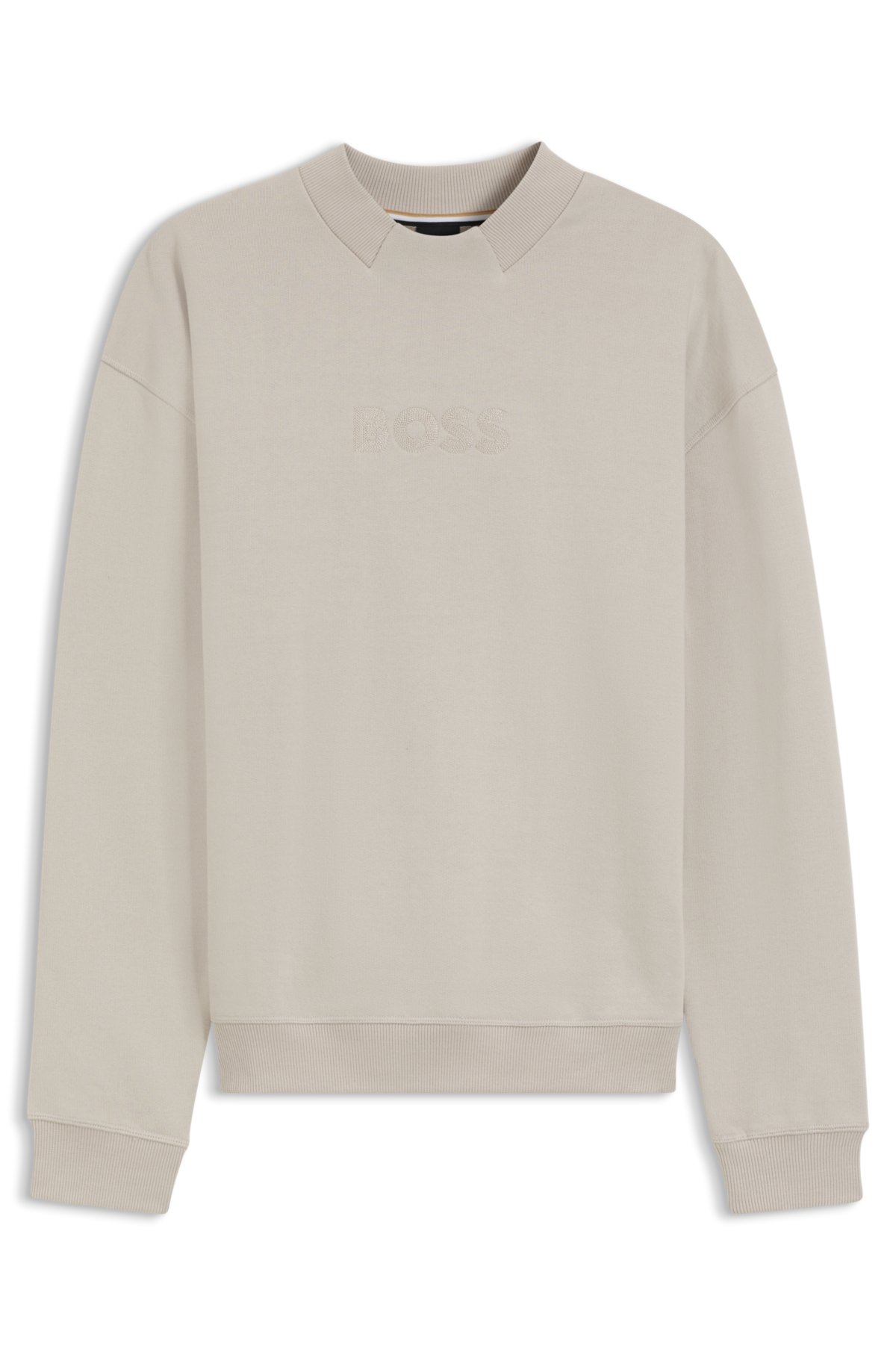 Camisola de algodão-terry com detalhe de logotipo