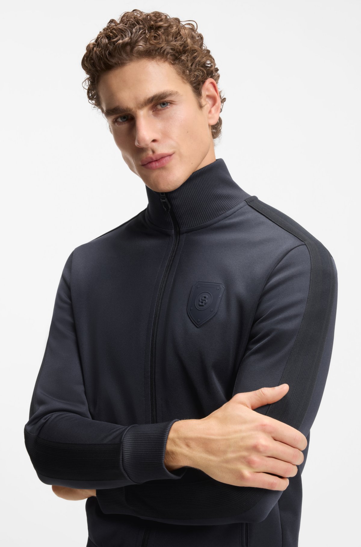 Camisola com logotipo Crest em corte solto