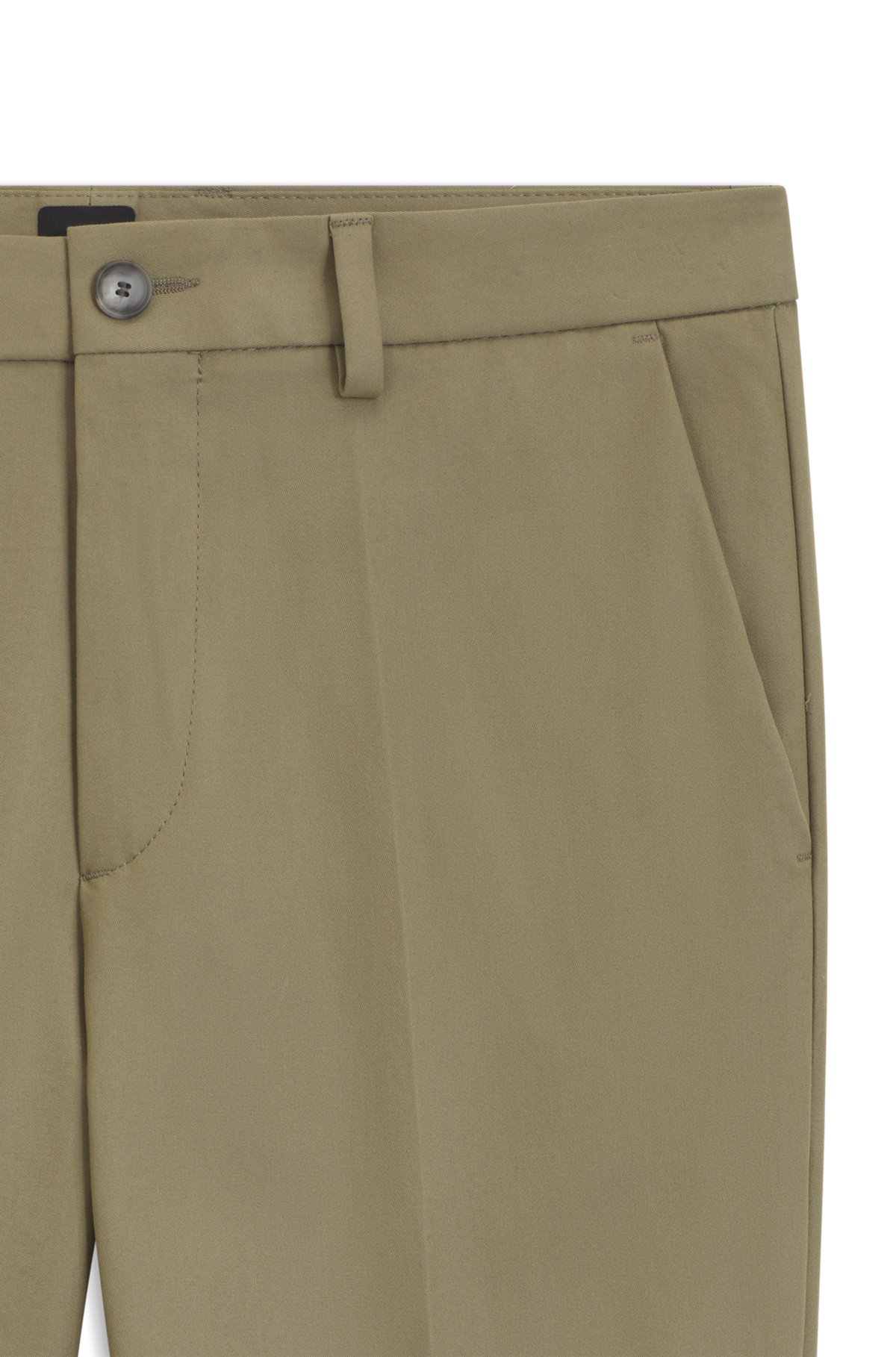 Calças slim-fit em mistura de algodão com elastano