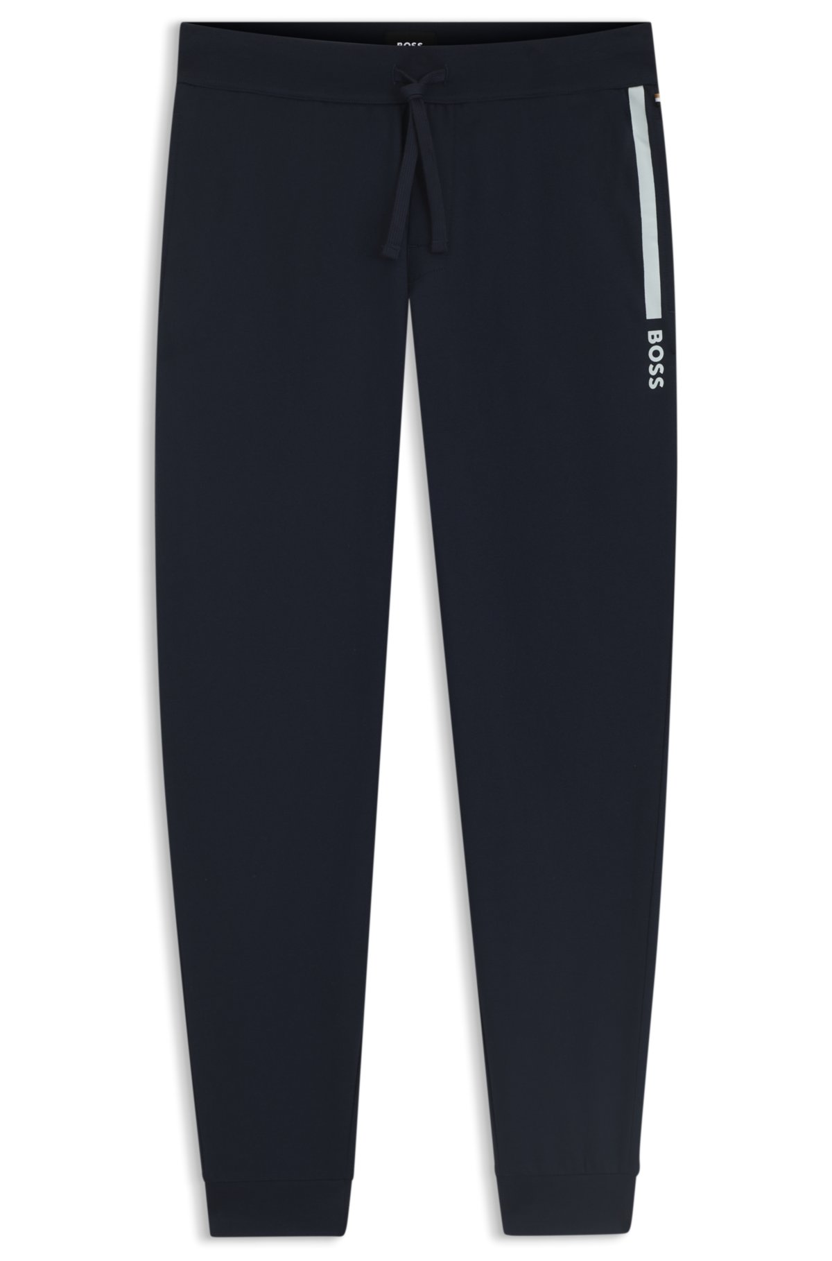 Calças de pijama com estampa de logotipo em terry de algodão