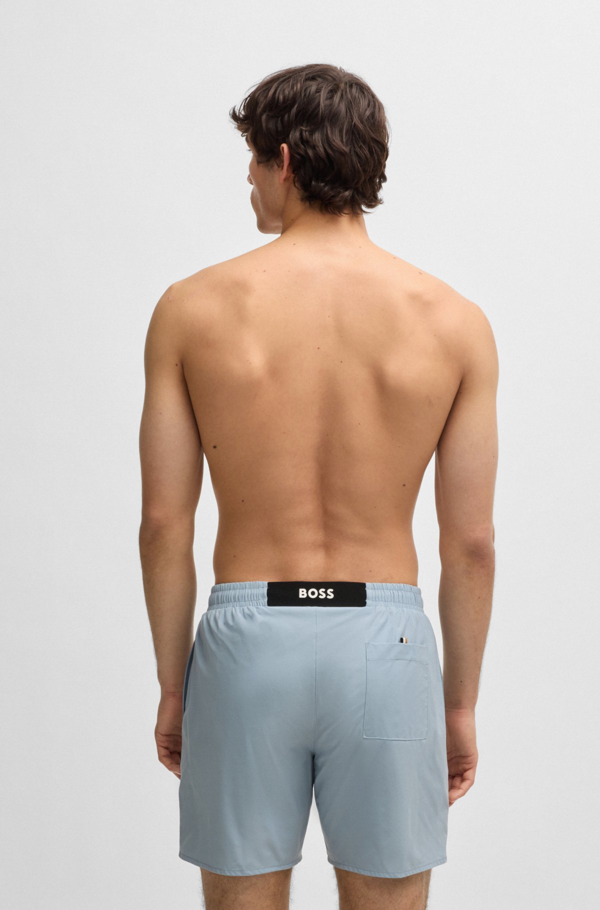 Bermudas de natação com badge de logotipo de borracha