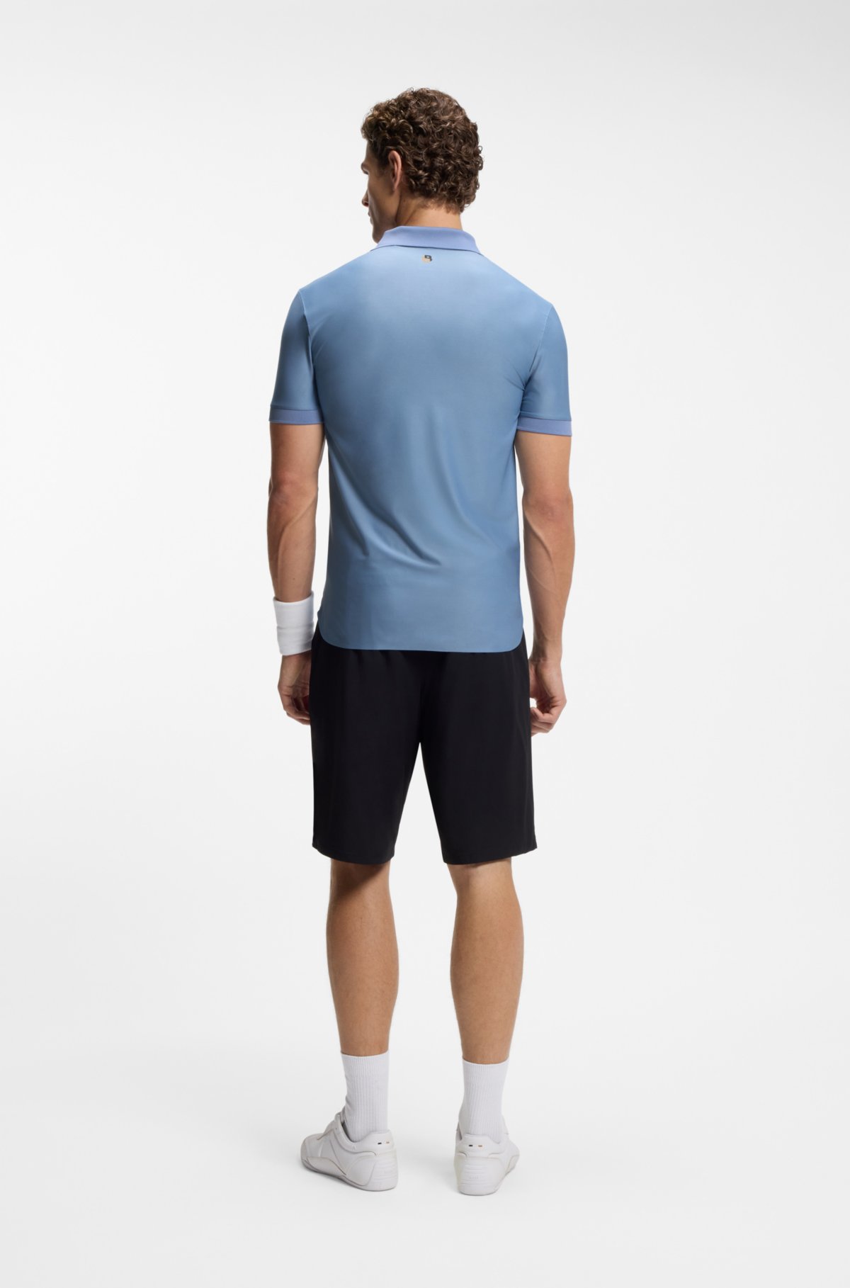 Camisola de malha com listras ativa, corte slim com elasticidade em quatro direções