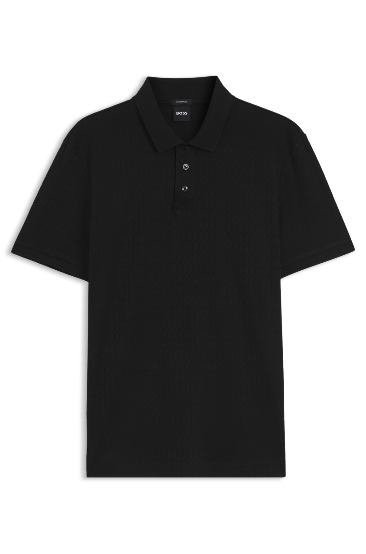 Camisa polo geométrica em algodão