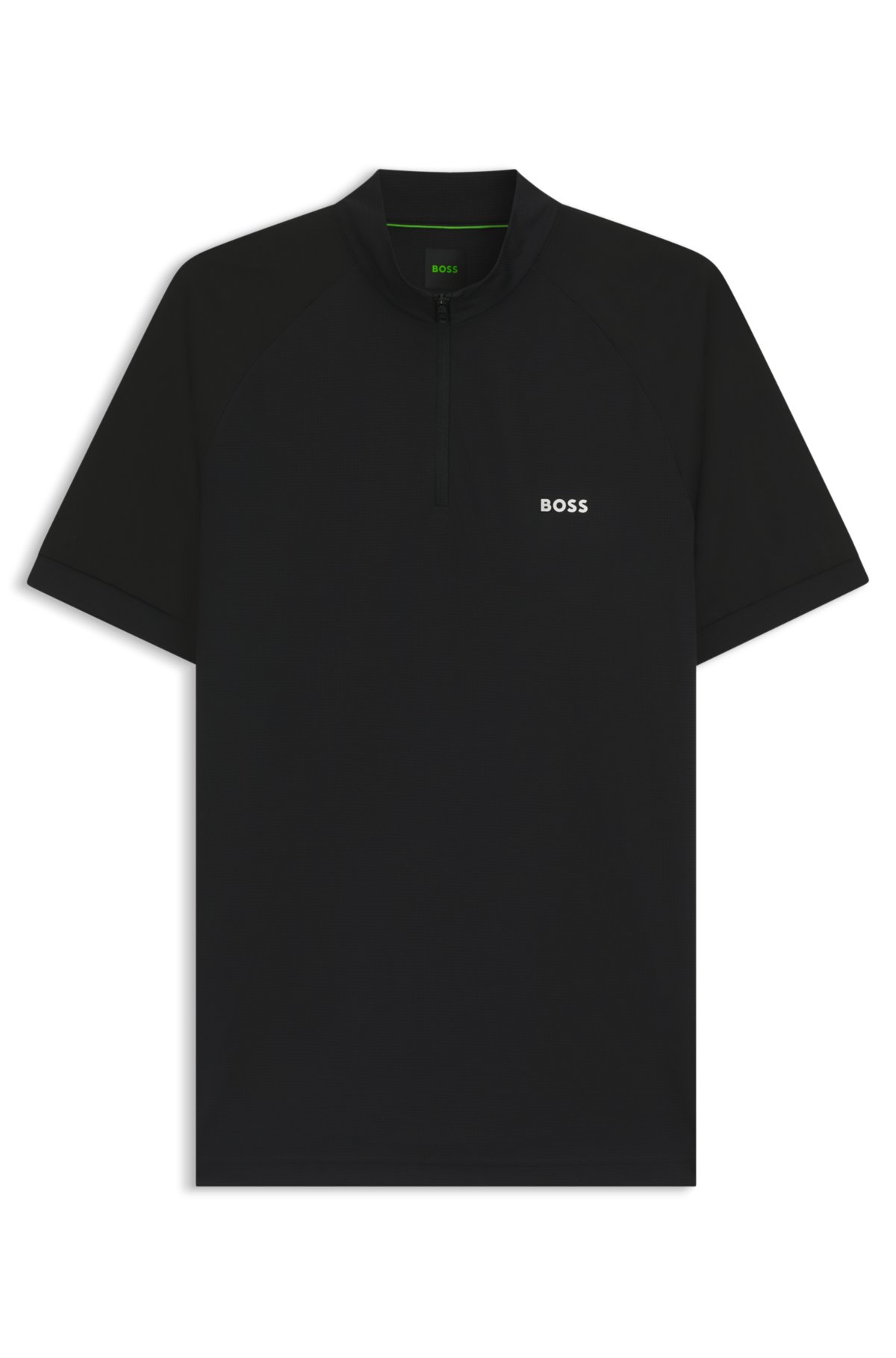 Camisa polo slim-fit de ripstop elástico com desempenho de secagem rápida