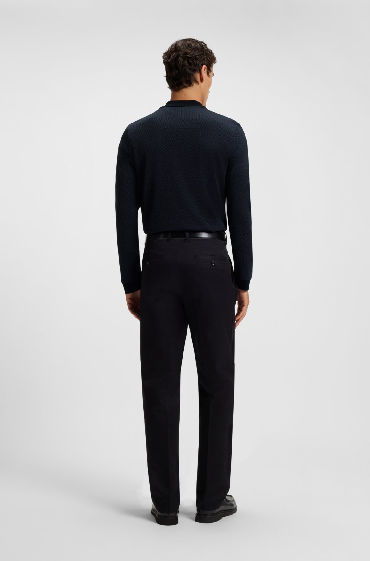 Camiseta polo de algodão mercerizado com estrutura bicolor