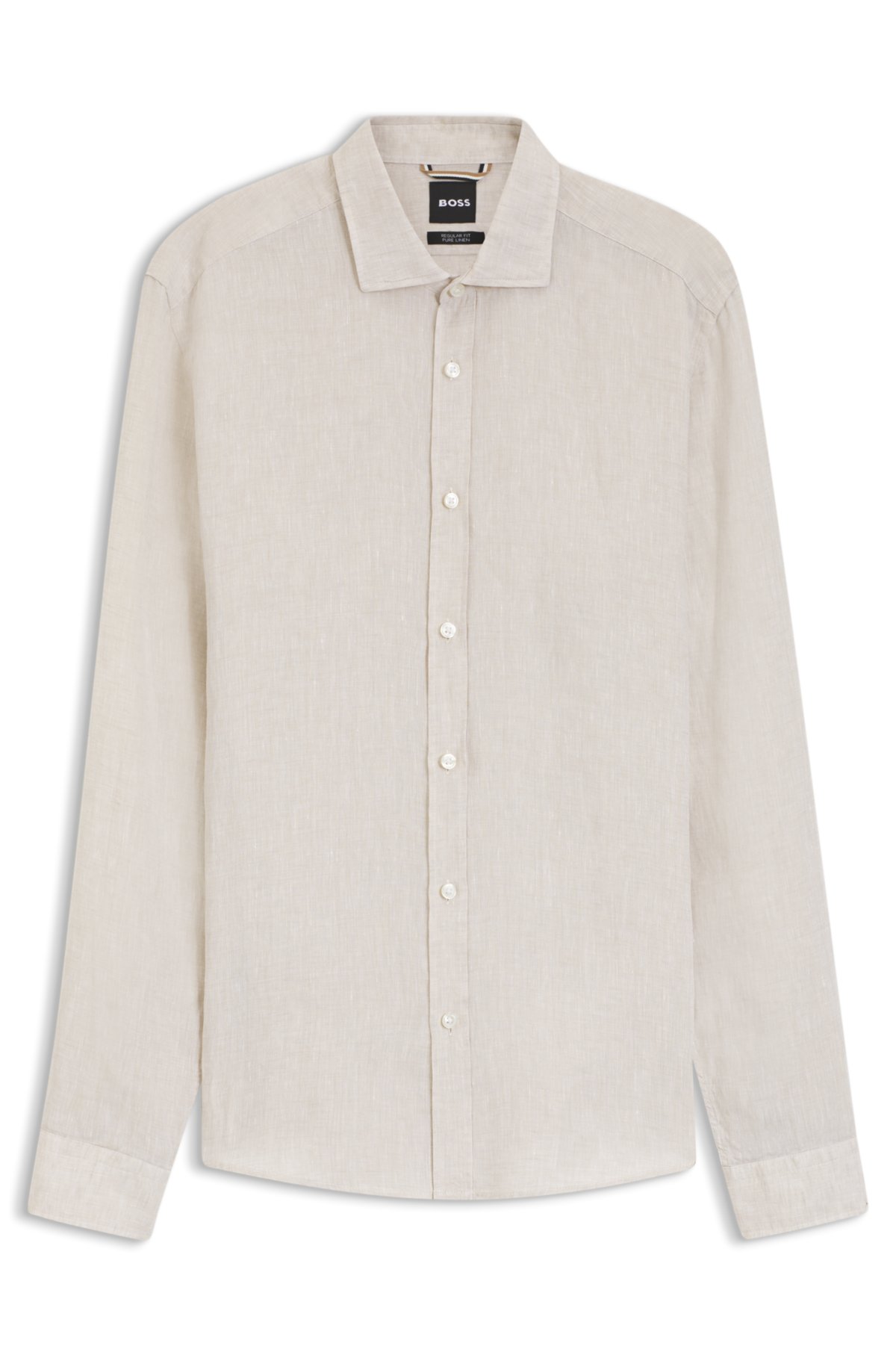 Camisa com corte regular em linho lavado