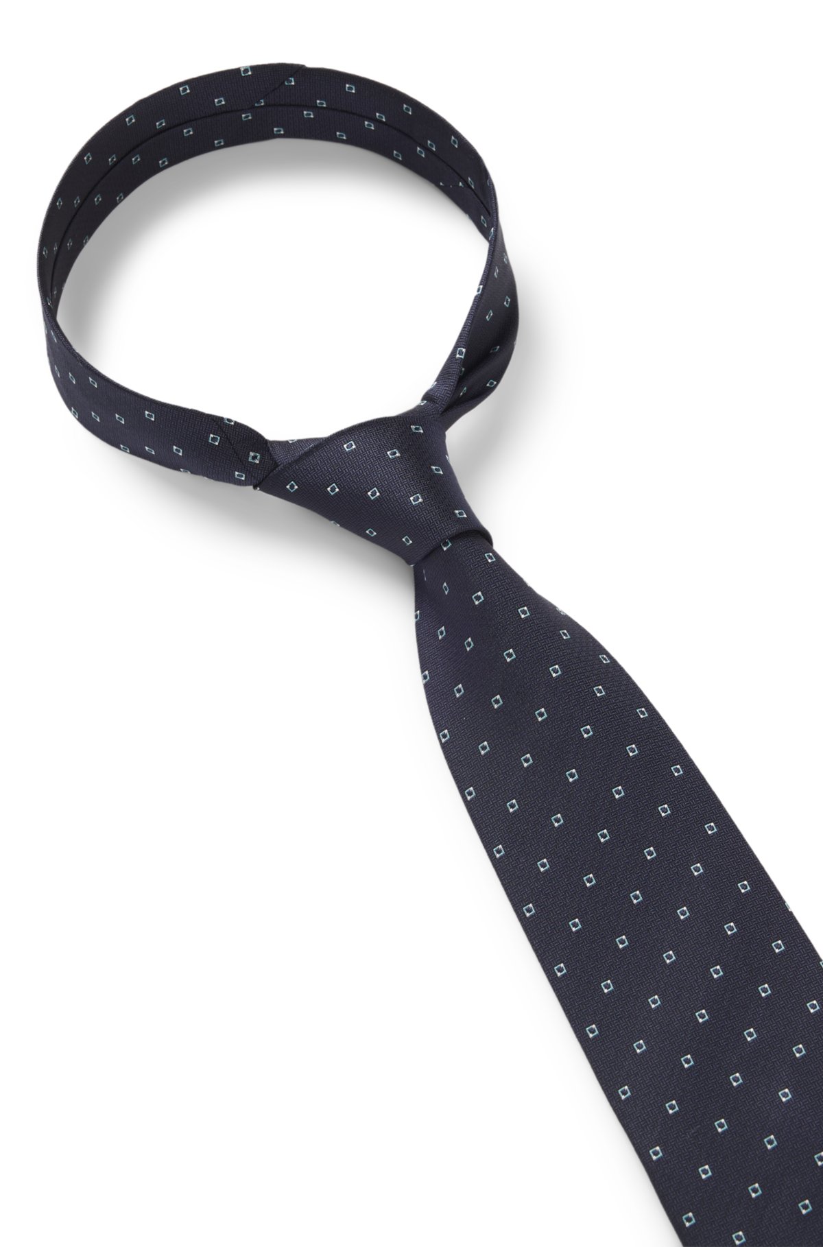 Gravata com padrão jacquard em seda