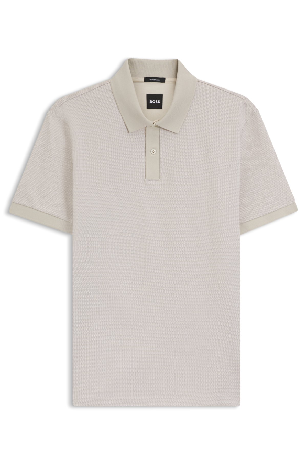 Camiseta polo com microestampa em algodão mercerizado