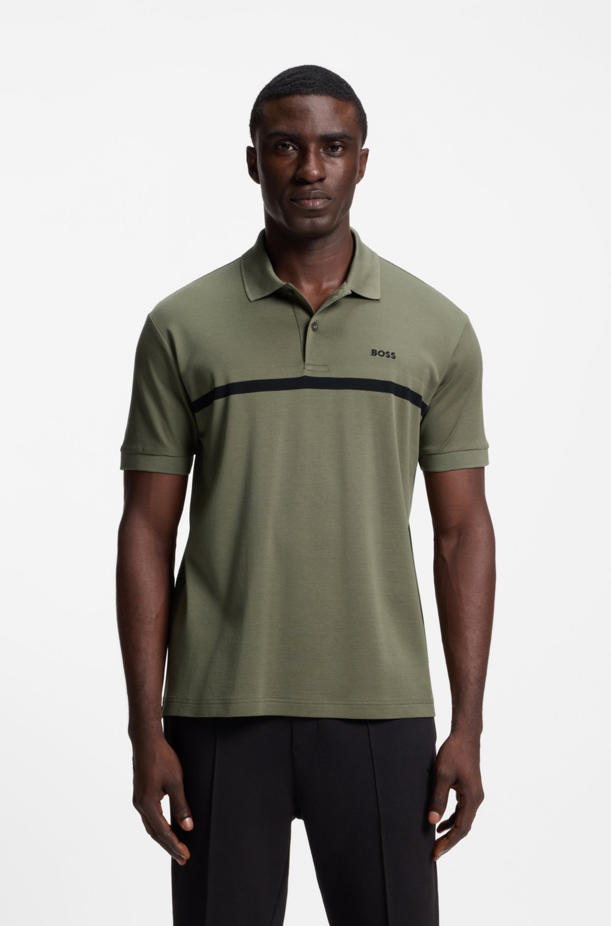 Camiseta polo Paddy com listras projetadas