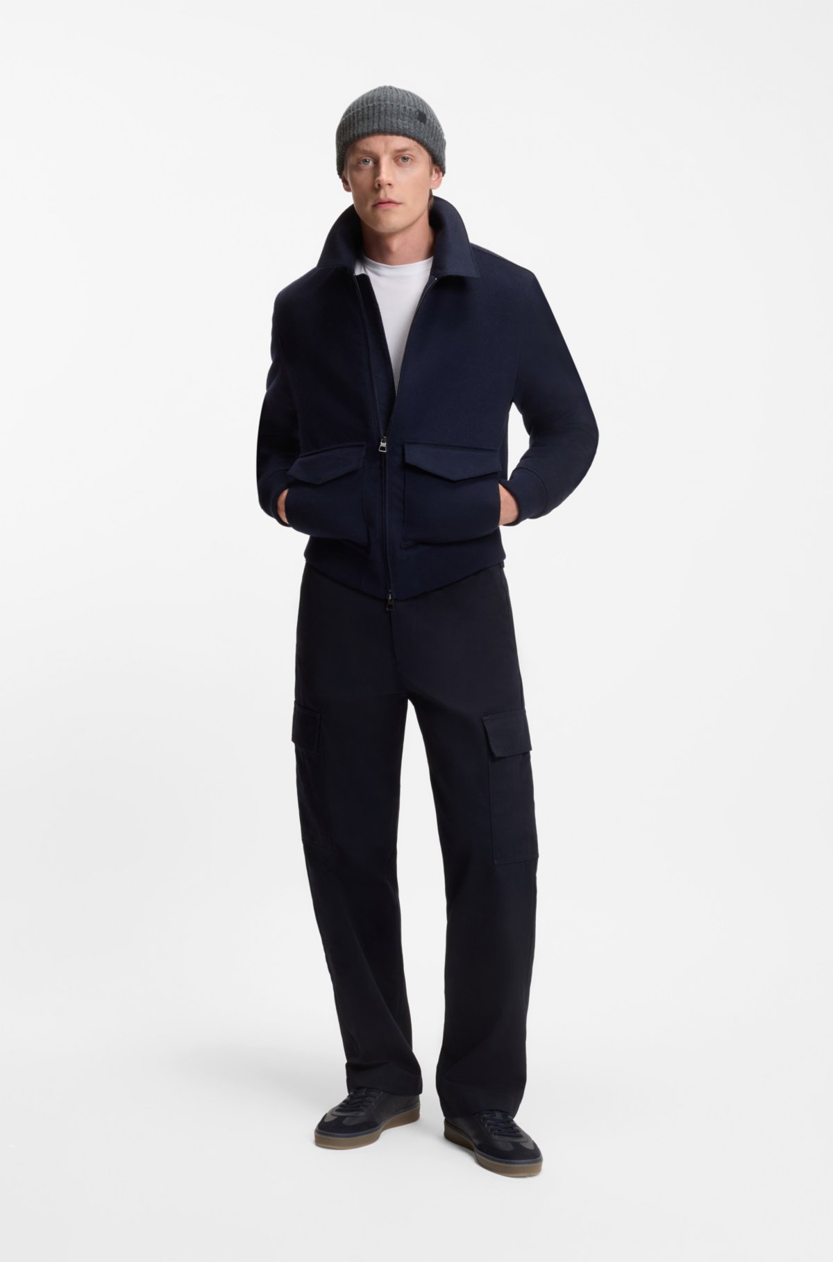 Boné BECKHAM x BOSS em lã virgem e cashmere